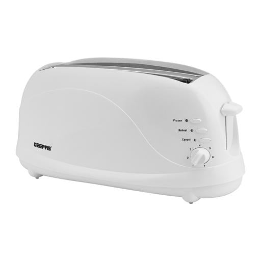 Geepas 4-Slice Bread Toaster | 1100W Power | Browning Control Settings| Cancel Function| Removable Crumb Tray| Cord Storage| Heat-Resistant Body