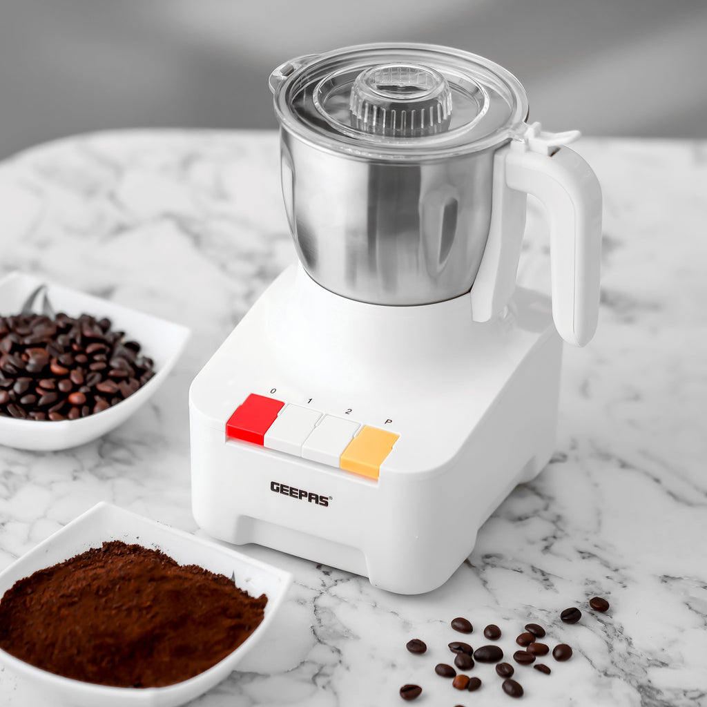 Geepas Food Processor | 600W Powerful Motor with Overheat Protection | Stainless Steel Bowl | 2-Speed Piano Button Switch | Safety Lid