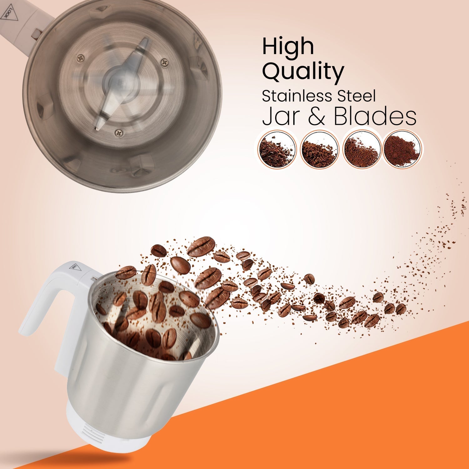 Geepas Food Processor | 450W | Overheat Protection | Stainless Steel Bowl & Cutting Blade| Pulse Control | Grinder for Spices, Coffee Beans, Nuts & Dried Fruits