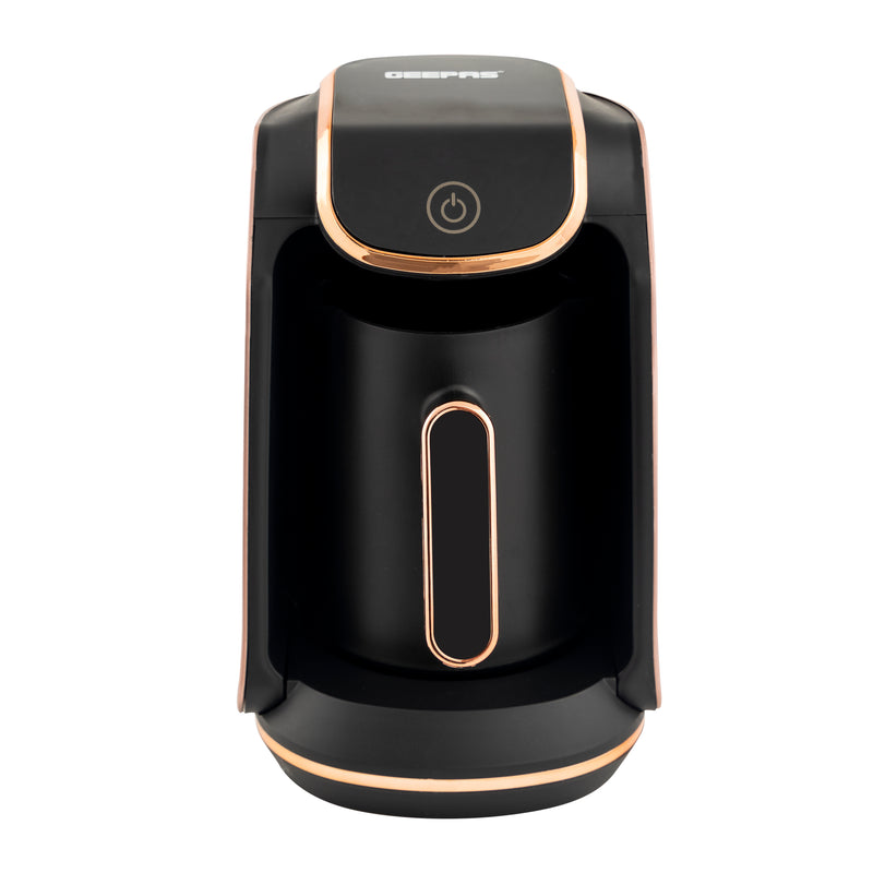Geepas Turkish Coffee Maker â?? 400W, 4-Cup Capacity, Stainless Steel Heating Plate, Overflow Prevention, Sound Alarm & Safety Protection System