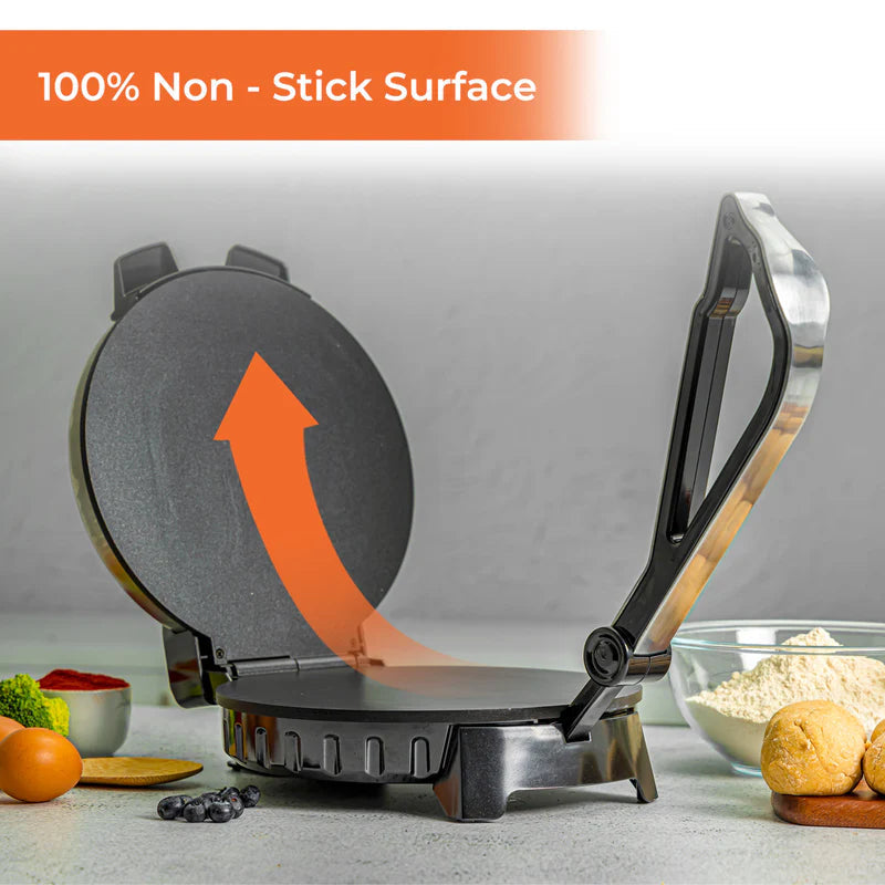 Geepas 10-Inch Chapathi Maker – 1200W Roti Maker, Non-Stick Plates, Automatic Temperature Control, Overheat Protection, Easy to Clean