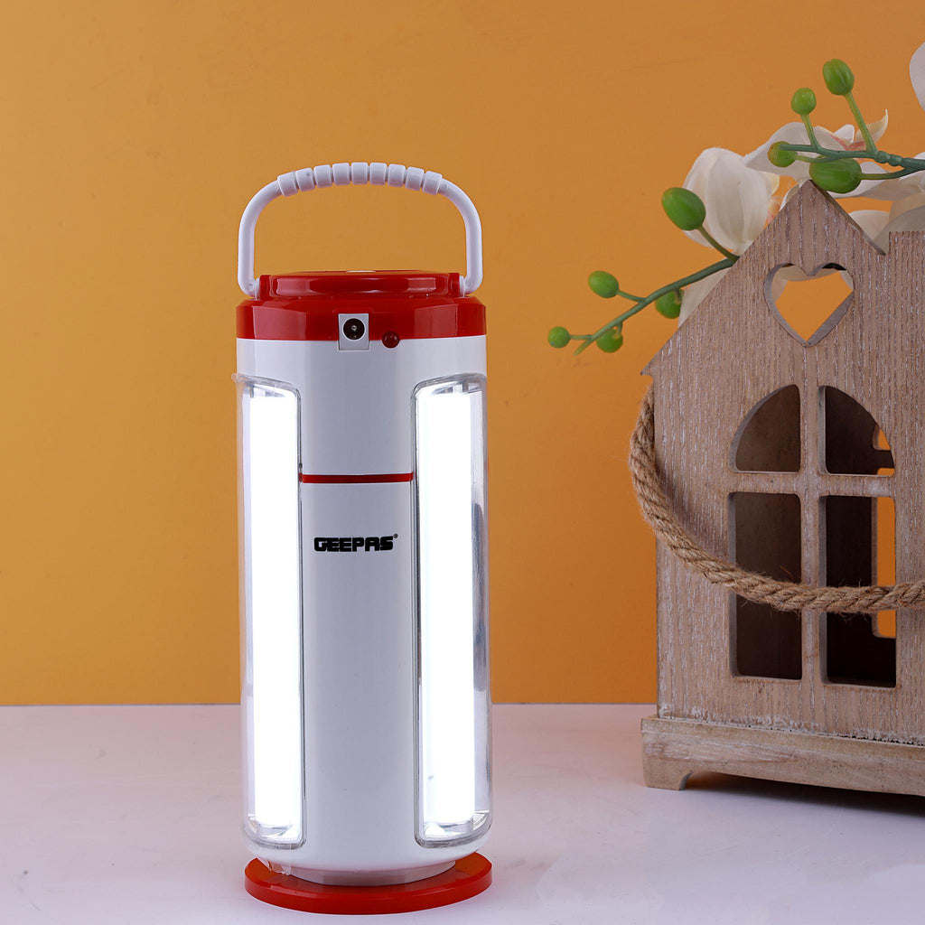 Geepas Rechargeable LED Lantern |7 Hours Runtime| 5.6V Long-Lasting Battery| 360Â° Bright Lighting| Overcharge Protection| Ideal for Emergencies
