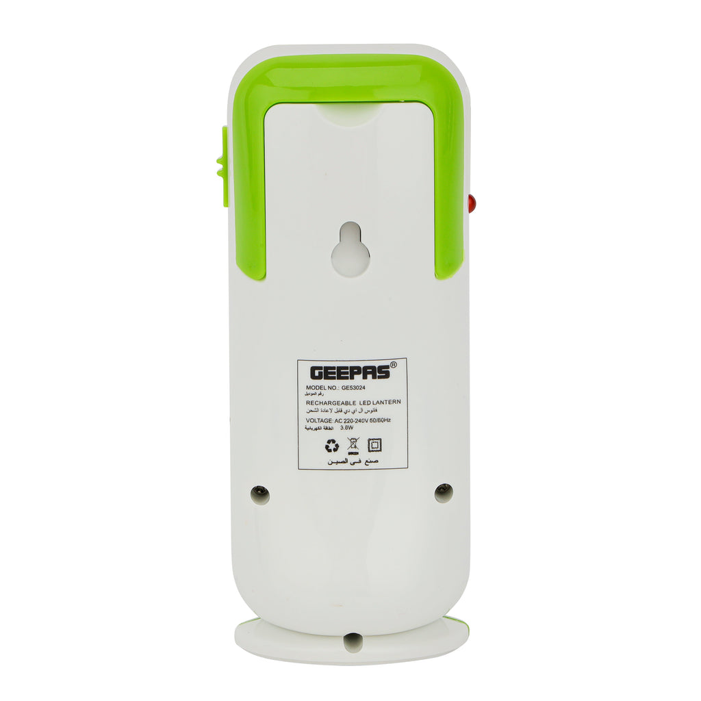 Geepas Rechargeable LED Lantern | 18 Hi-Power LEDs|Energy-Saving Design| 4 Hours Working| Long-Life 1200mAh Battery| Ideal for Home & Camping Use