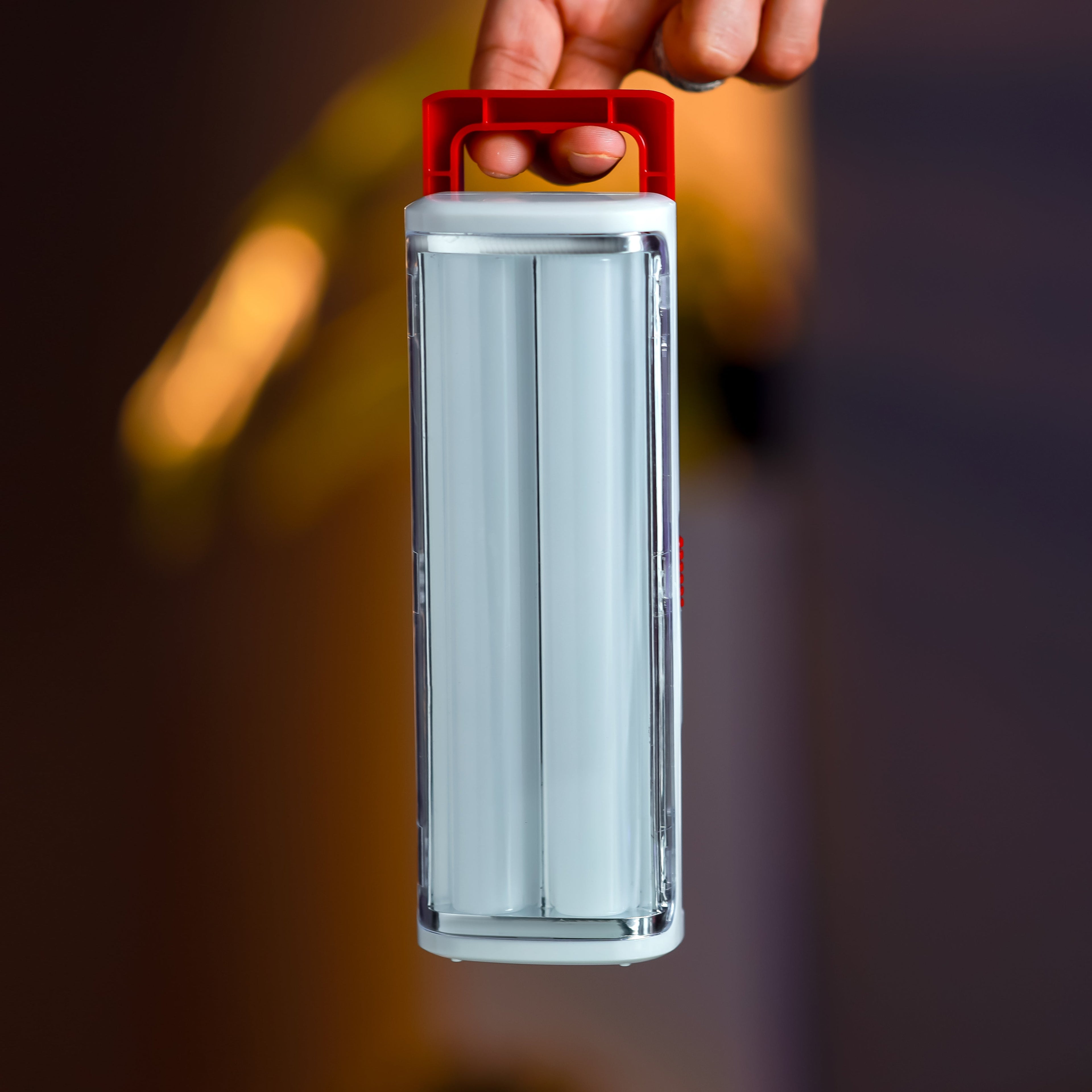 Geepas LED Emergency Lantern with Solar Panel- Energy Efficient|30 Pieces Hi-Power LEDs,5 Hours Working| Compact, Light-Weight | Red and White