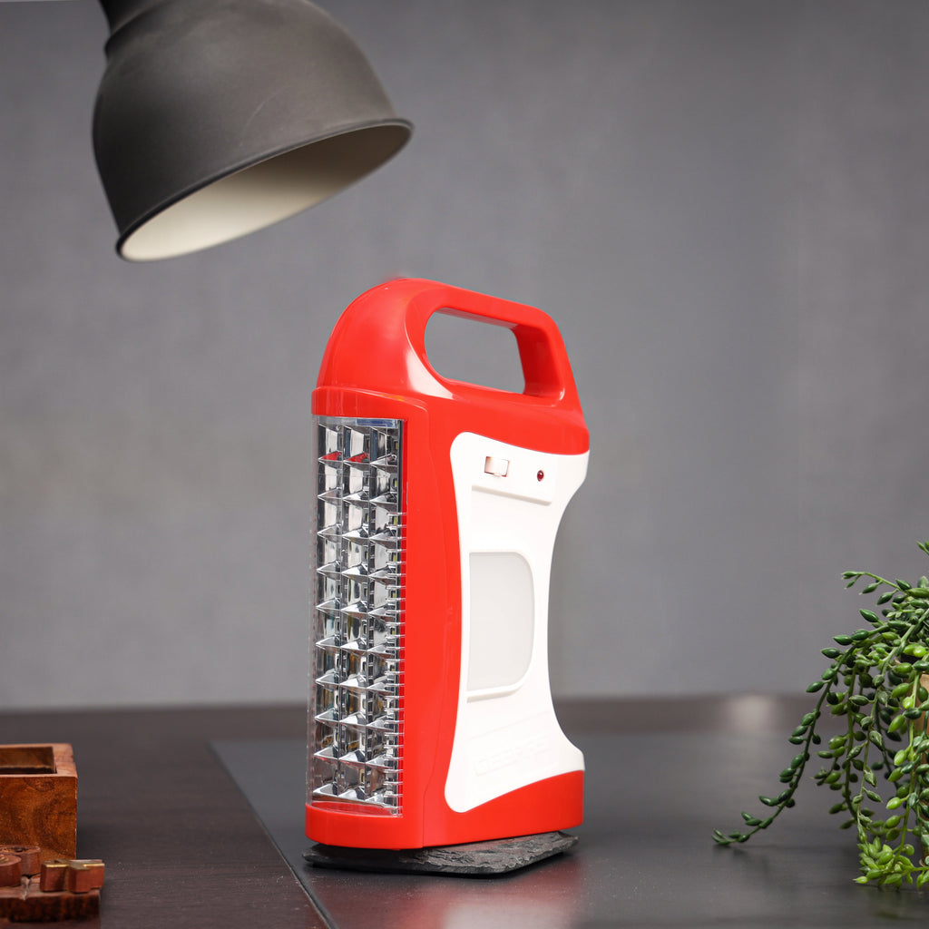 Geepas Rechargeable LED Lantern | 60 Hours Brightness| Overcharge Protection | Automatic Power Failure Lighting | Energy Efficient Design