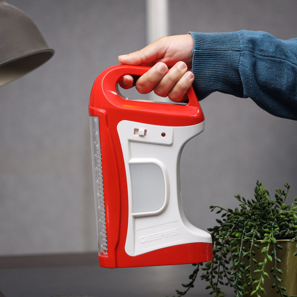 Geepas Rechargeable LED Lantern | 60 Hours Brightness| Overcharge Protection | Automatic Power Failure Lighting | Energy Efficient Design