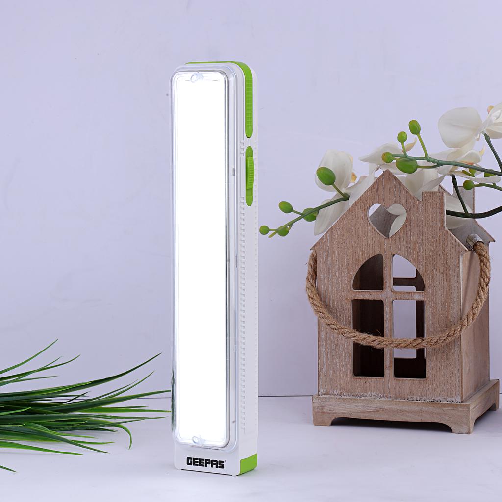 Geepas Rechargeable LED Lantern | 46 Bright LEDs| 4V 2400mAh Battery| Long-Lasting Emergency Light with Strong ABS Body| Portable Design for Home & Outdoor Use