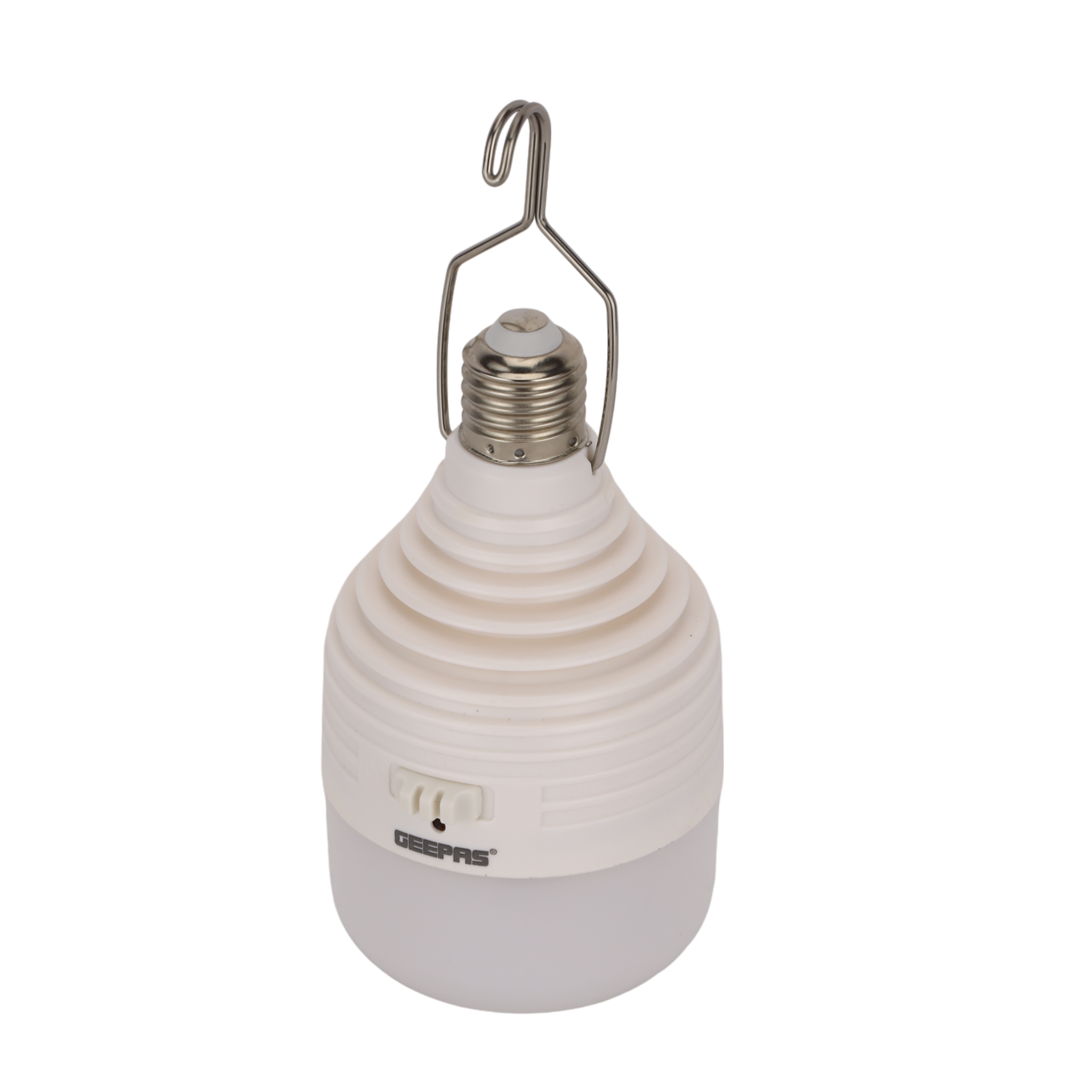 Geepas 10W Rechargeable Emergency LED Bulb GESL55143 |AC/DC Function with Built-in Battery, 40 Super Bright LEDs, Remote Control, 3-in-1 Connect,3H Backup