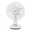 Geepas Rechargeable 12-Inch Oscillating Fan | 3-Speed Control | LED Light | Long Battery Backup | Portable Design for Home & Outdoor Use