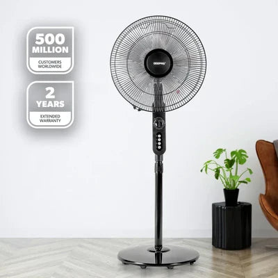 Geepas 16" Stand Fan, 3 Speeds, Adjustable Height | Quiet Cooling