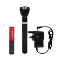 Geepas Rechargeable LED Flashlight-Corrosion, Water, and Shock Resistance, Perfect for Indoor and Outdoor Use, Machined Aircraft-Grade Aluminum Housing with Anodized Finish, 6 Hours Continuous Working, Black