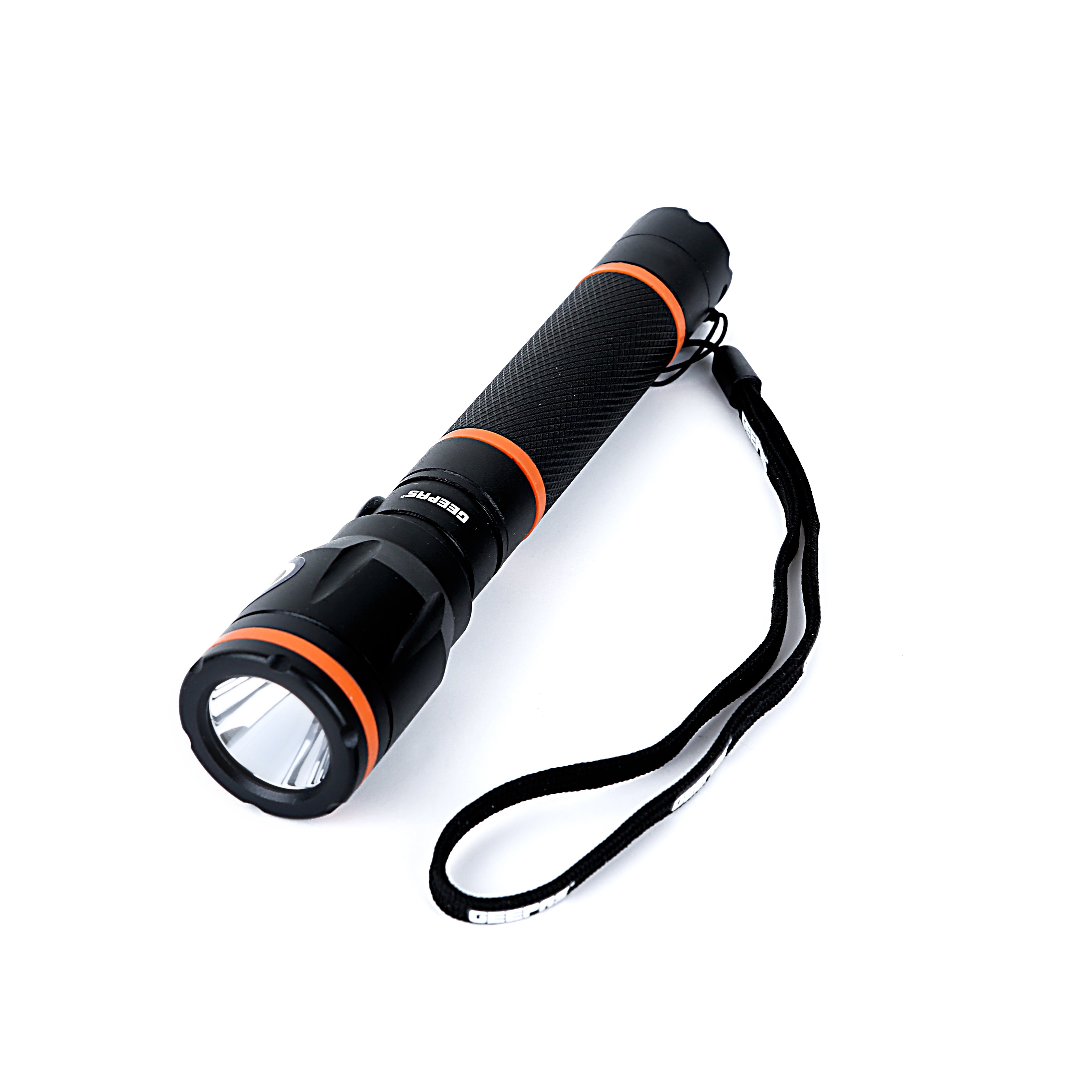 Geepas Rechargeable LED Flashlight-Waterproof, Perfect for Indoor and Outdoor Use, Aircraft-Grade Aluminum Housing/ 1.5 Hours Continuous Working