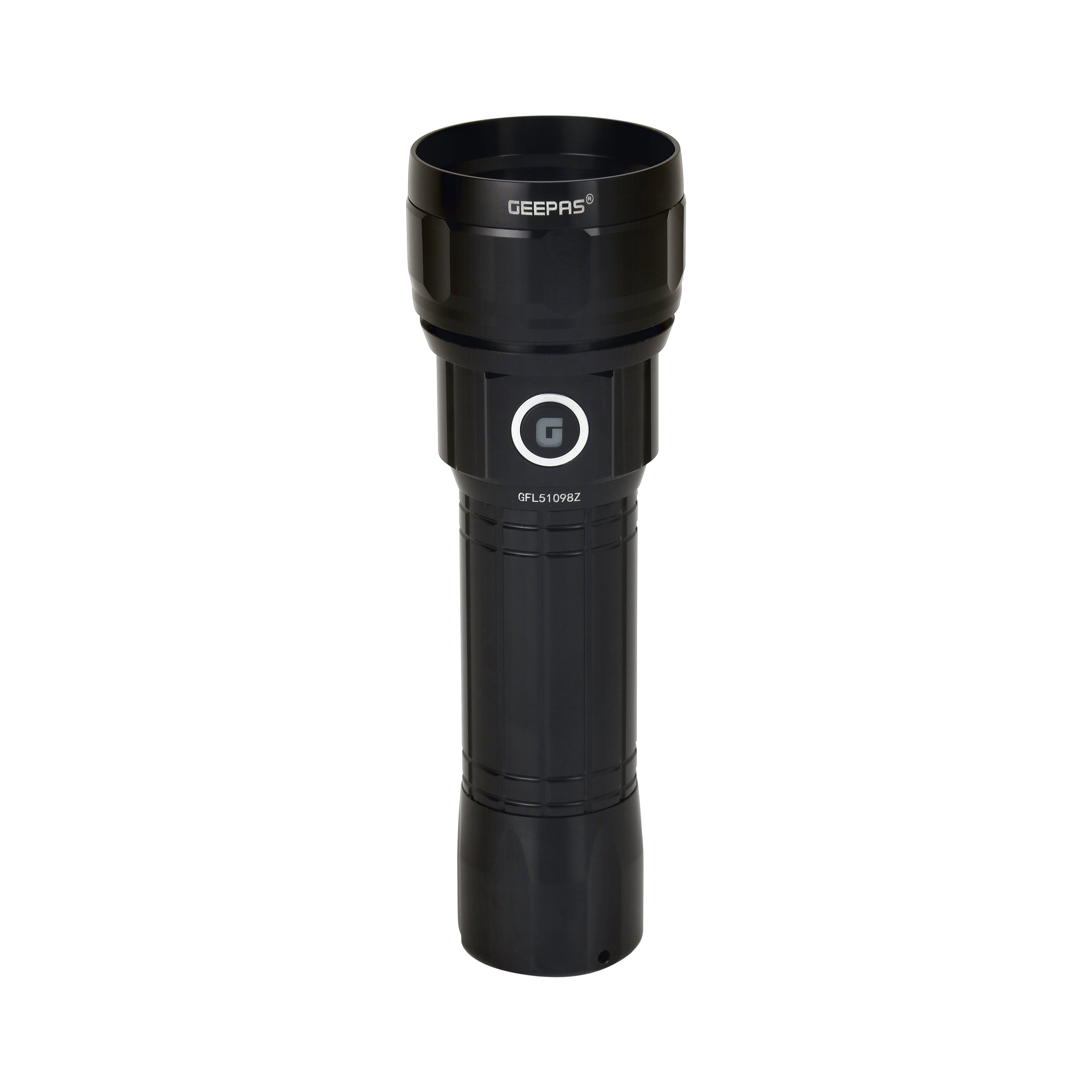 Geepas Zoomable LED Flashlight GFL51098Z |20W High Power, 2000 Lumens |4000mAh Rechargeable Battery, 5H Runtime, Type-C Charging, Durable Aluminum Body