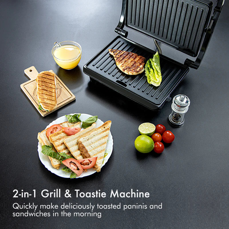 Geepas Stainless Steel Grill Maker â?? 1600W, Non-Stick Plates, Adjustable Temperature
