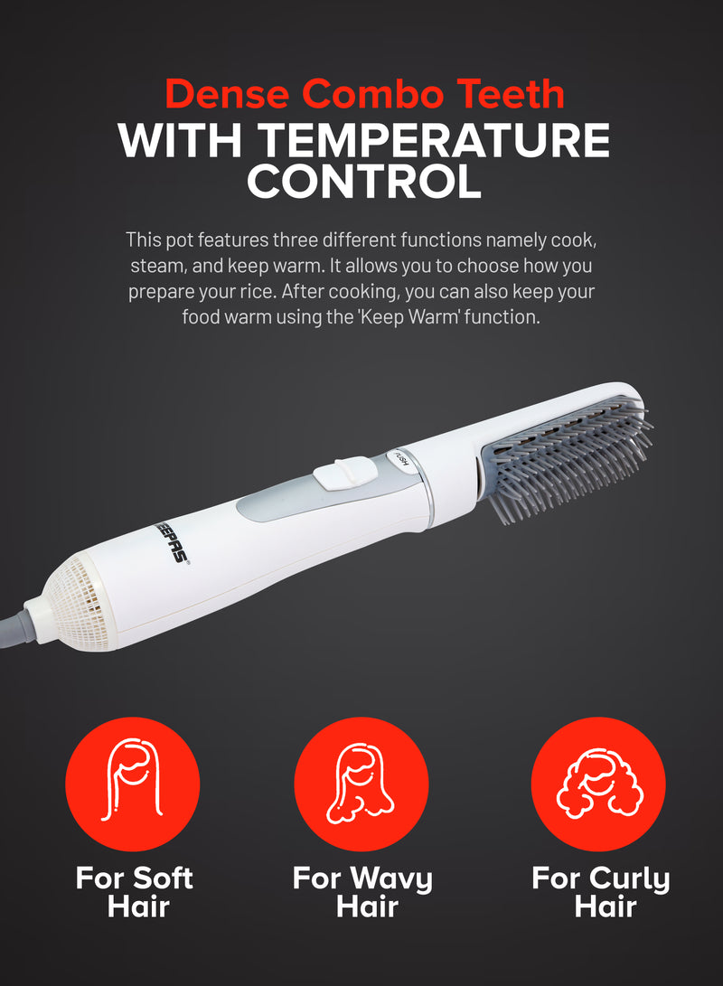 Geepas 700W 2-in-1 Hair Dryer & Straightener | Thermal Brush