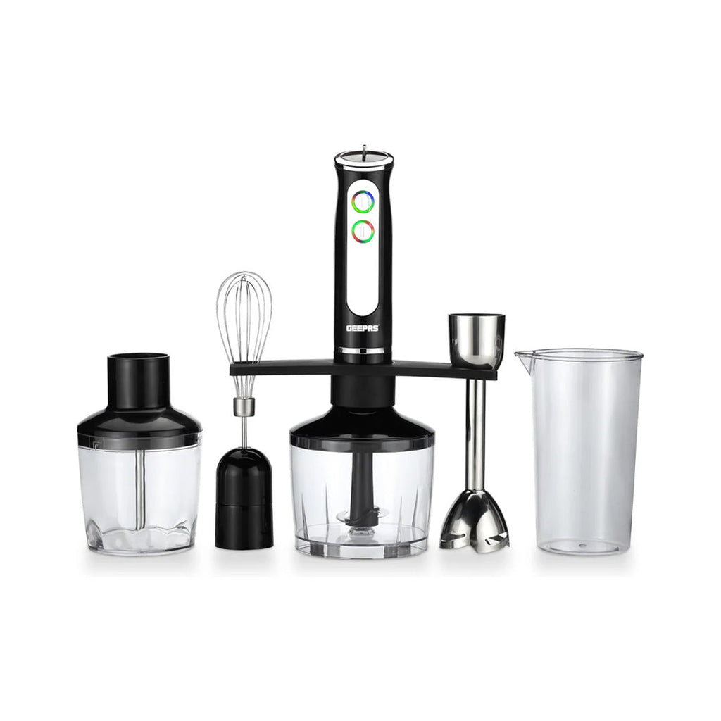 Geepas 5-in-1 Handheld Blender 600W â?? Black/Transparent