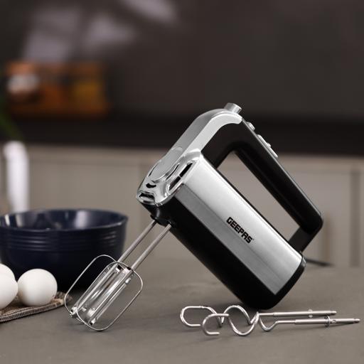 Geepas Hand Mixer 400W â?? 5 Speeds, Turbo, Stainless Steel Beaters, Lightweight & Easy to Use