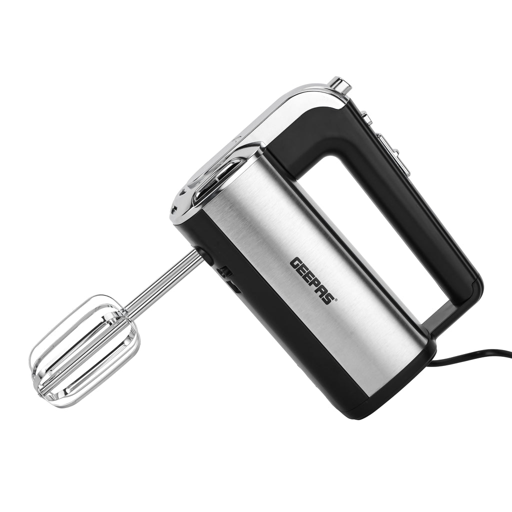 Geepas Hand Mixer 400W â€“ 5 Speeds, Turbo, Stainless Steel Beaters, Lightweight & Easy to Use