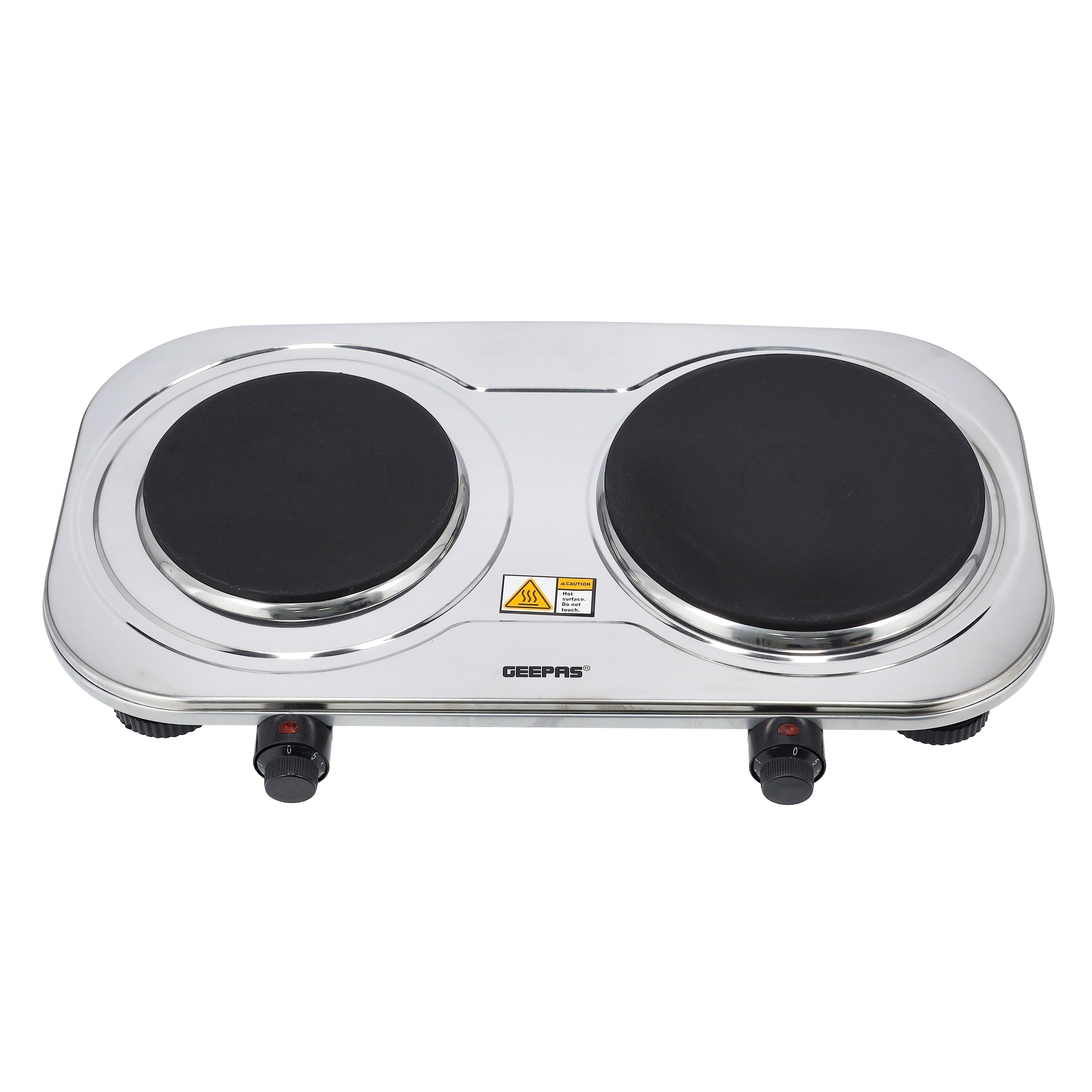 Geepas Double Hot Plate â€“ 2500W, Dual Solid Plates, Adjustable Temp, Auto Thermostat, Overheat Protection