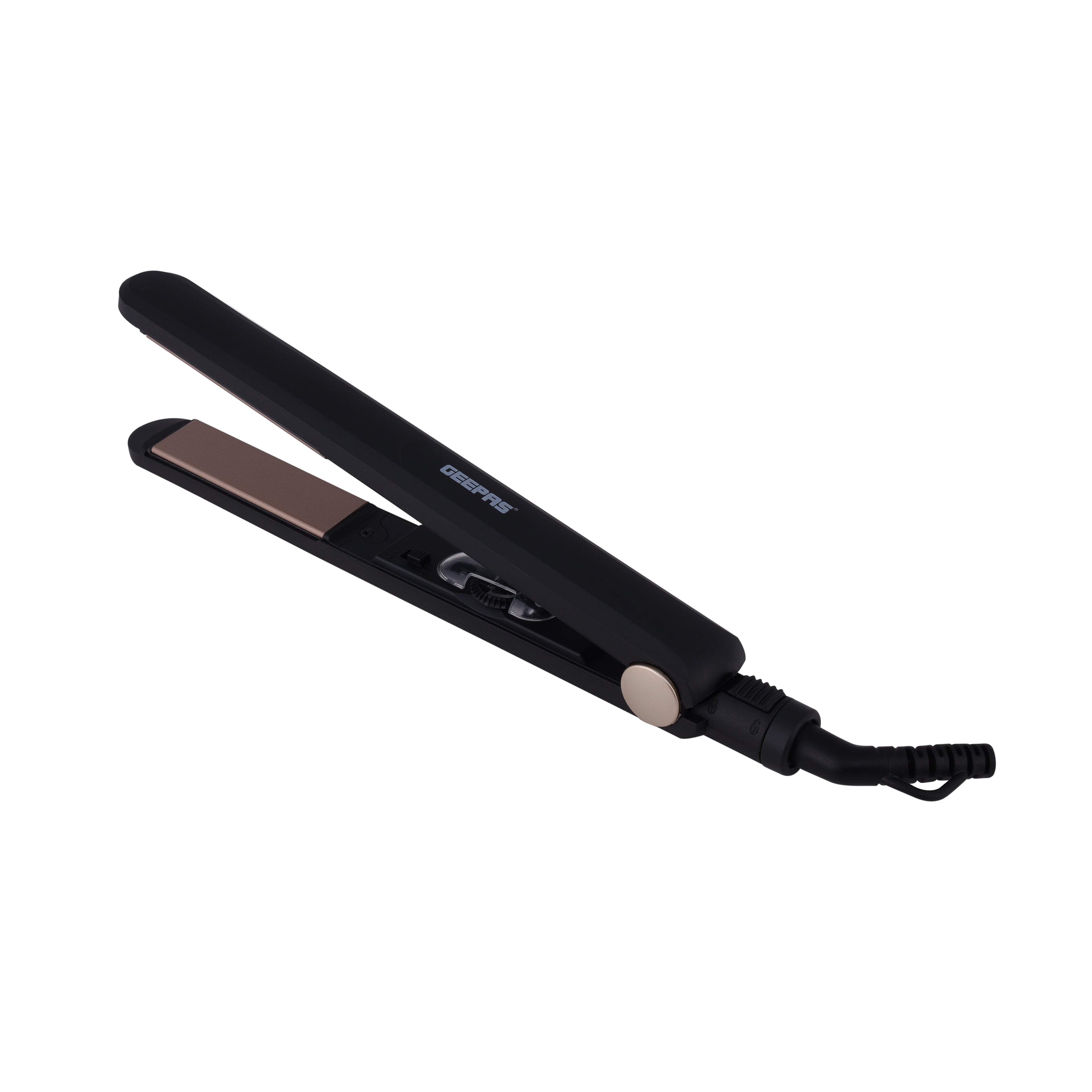 Geepas Easy-Style Hair Straightener with Ceramic Coated Plates, Adjustable Temperature 230Â°C, Lockable Handle & 360Â° Swivel Cord