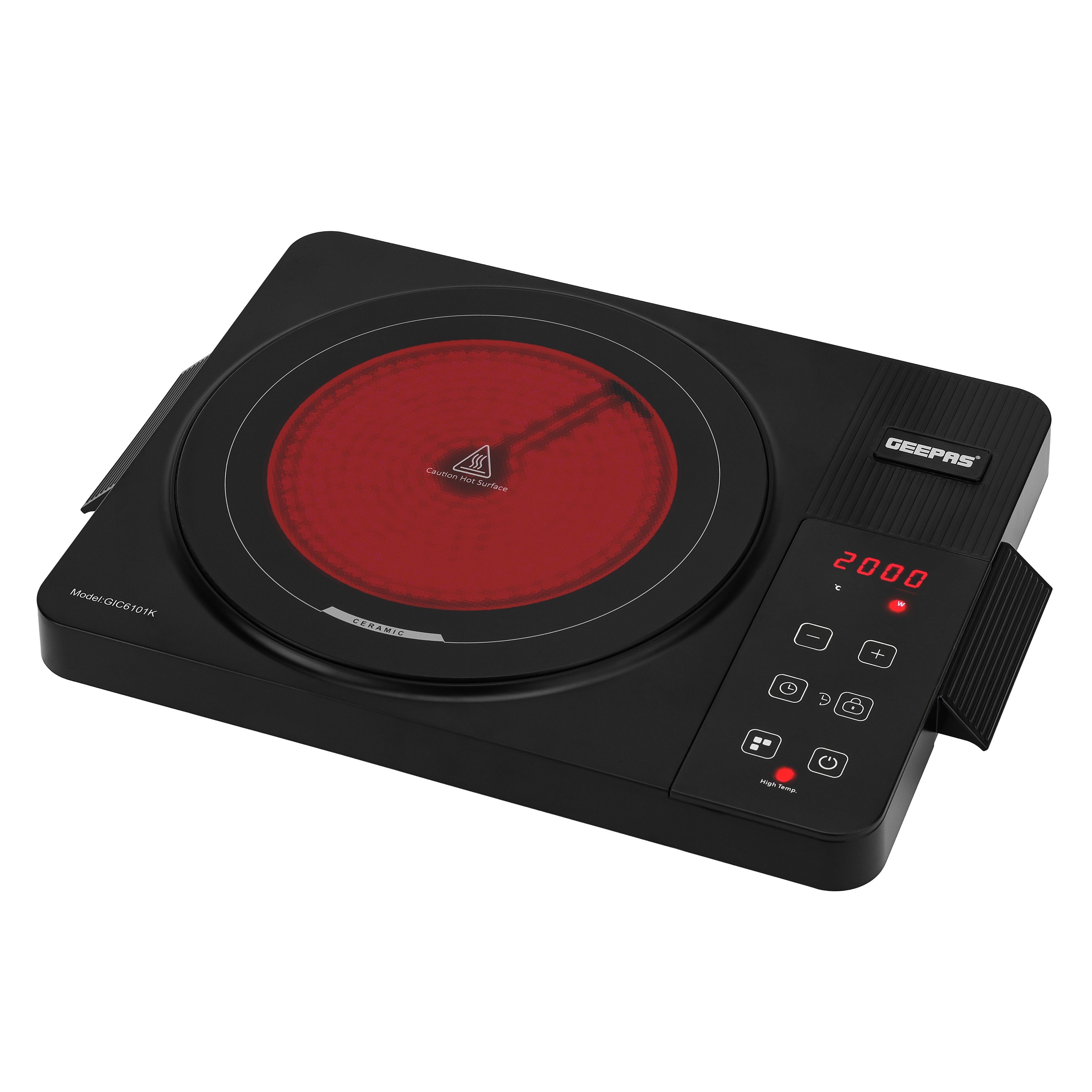 Geepas Digital Infrared Cooker | 2000W High Power Electric Cooker | Touch Control | Digital Display | Large Heating Plate | Multi Functions