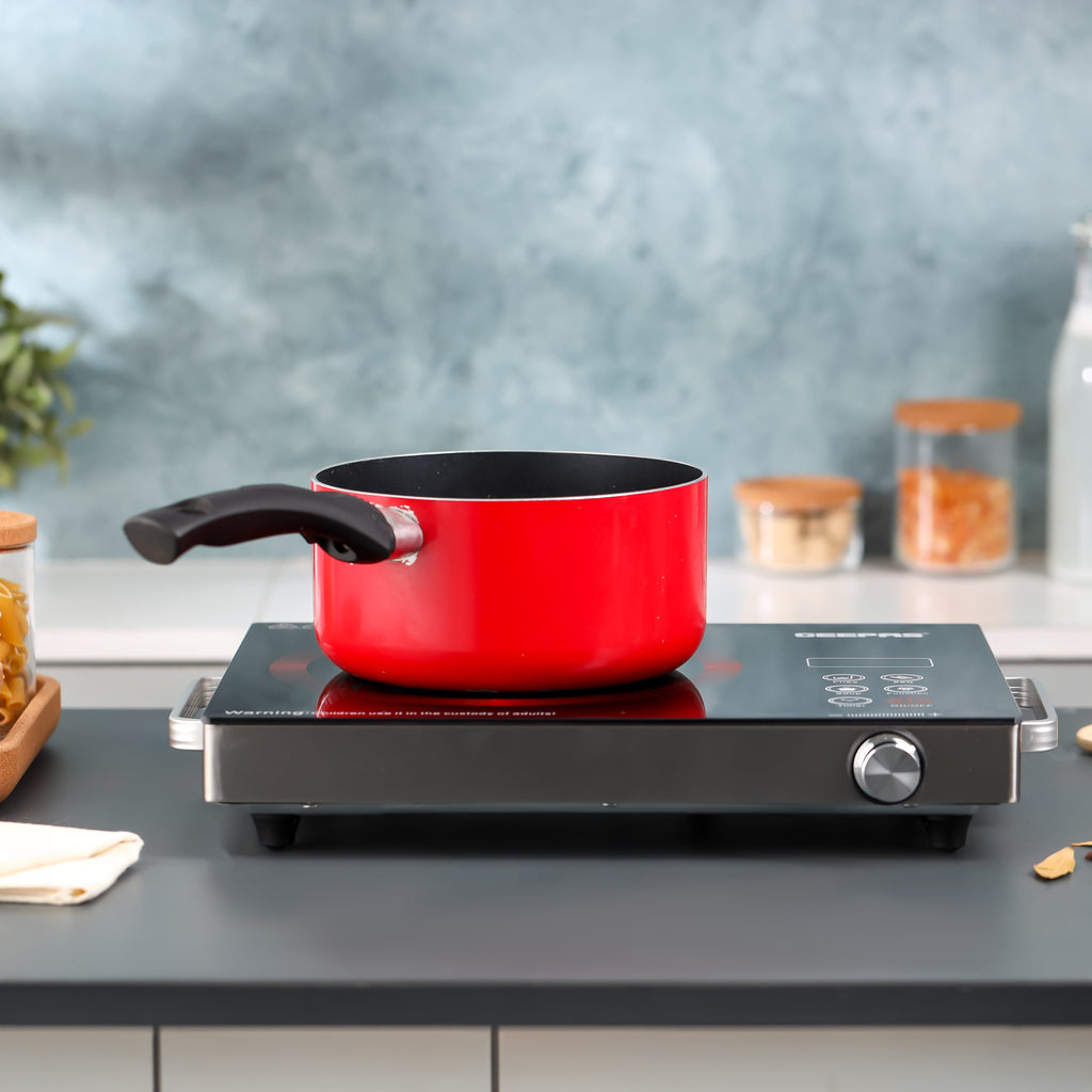 Geepas Digital Infrared Cooker | 2000W Ceramic Heating Element| Multi-Stage Cooking Options| Touch Control | 4-Digit LED Display | Portable Design