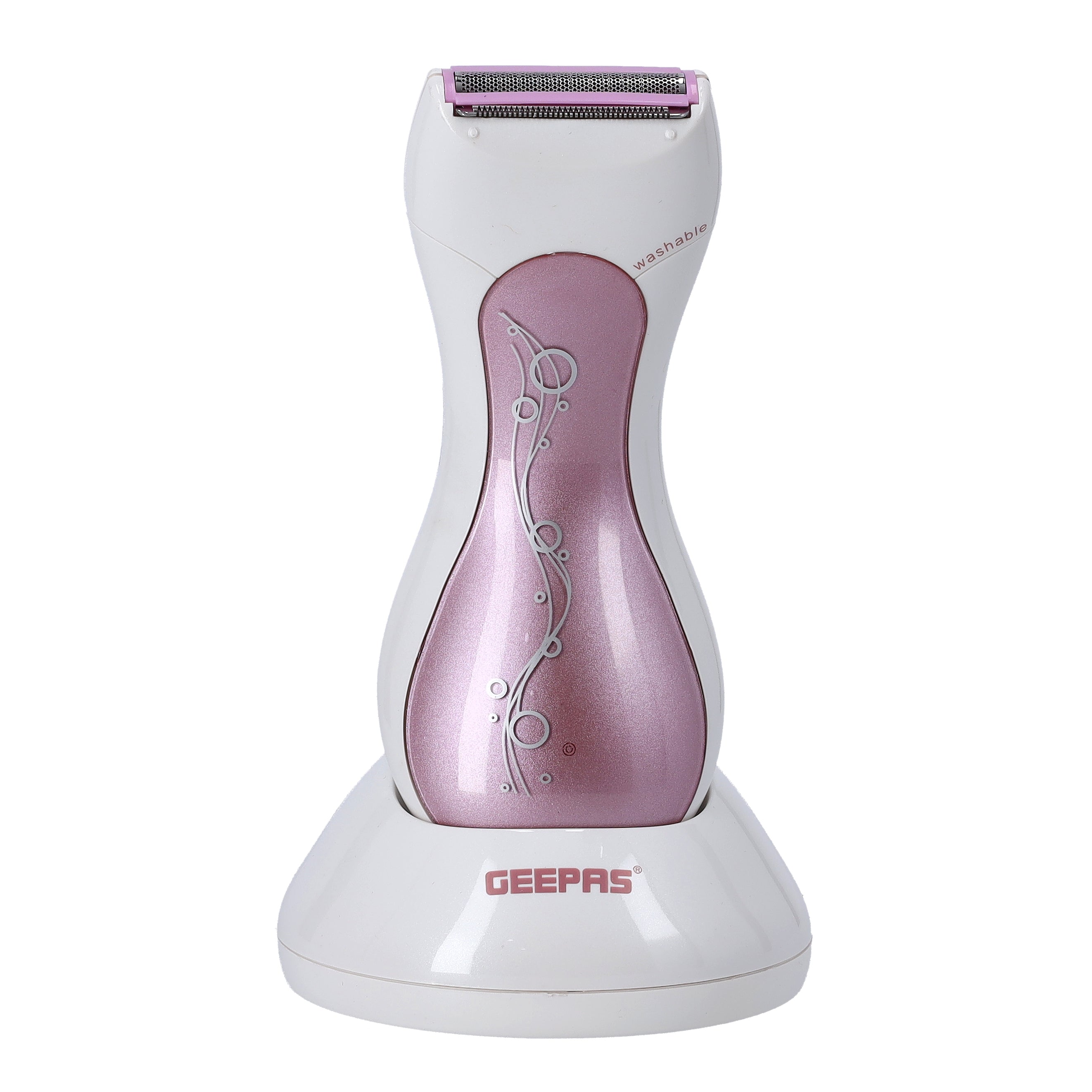 Geepas Rechargeable Lady Shaver | Wet & Dry Use | Washable Design| USB Charging | Dual Blade System | Smooth & Gentle Hair Removal | Compact Cordless Shaver for Women