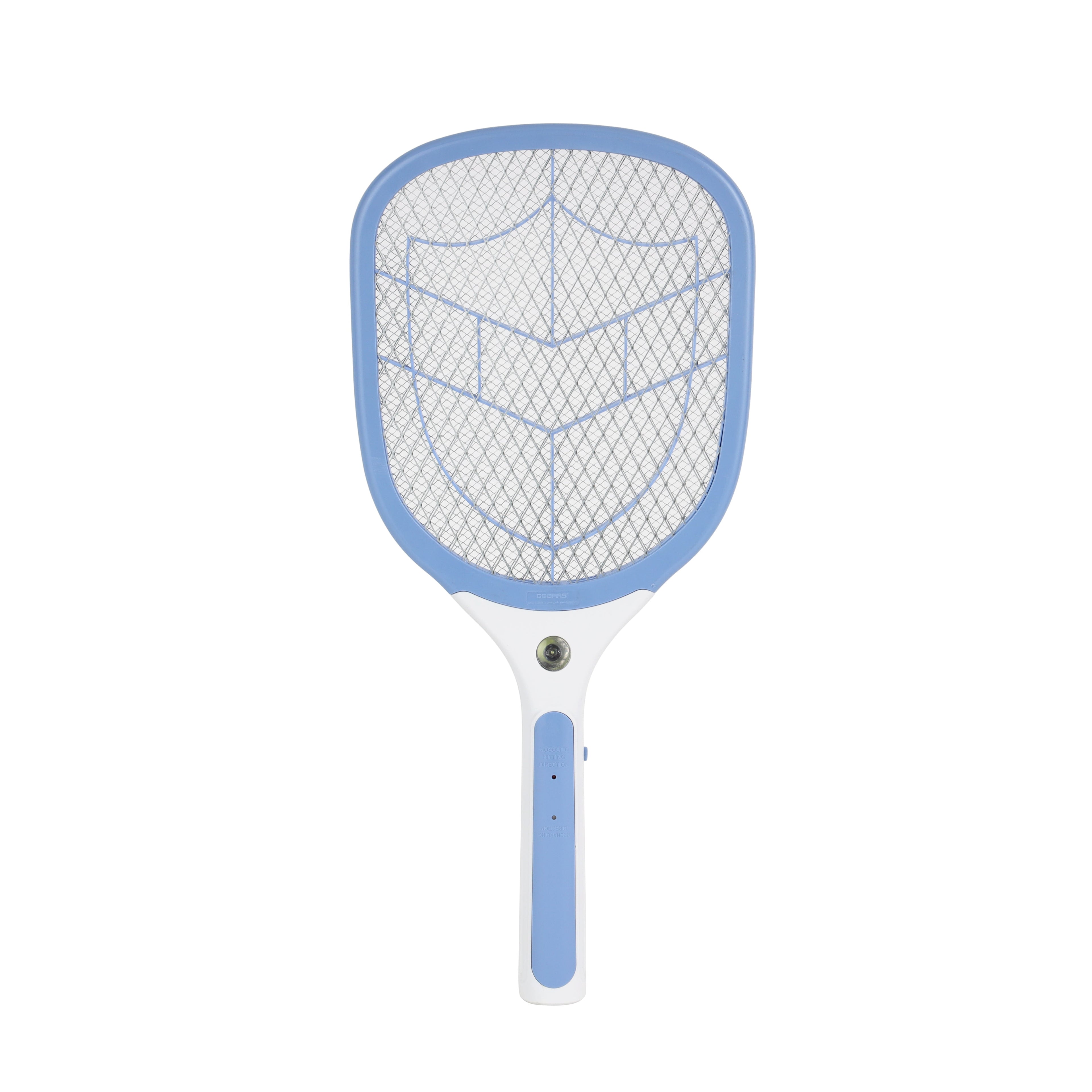 Geepas Rechargeable Mosquito Swatter | 3.7V 1200mAh Lithium Battery | LED Light | 3-Layer Mesh | Dual Indicator | Long Battery Life | Safe & Easy to Use