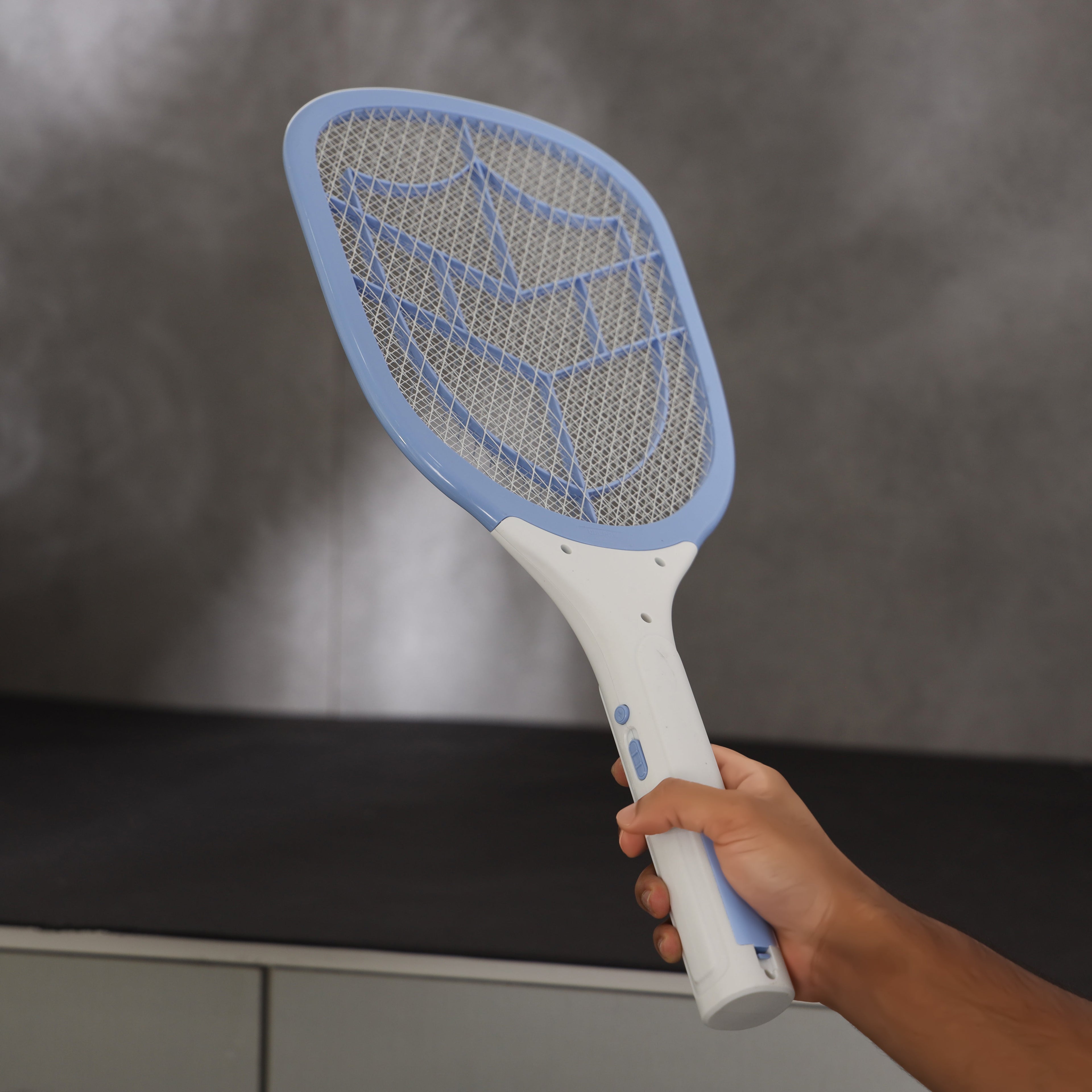 Geepas Rechargeable Mosquito Swatter | 3.7V 1200mAh Lithium Battery | LED Light | 3-Layer Mesh | Dual Indicator | Long Battery Life | Safe & Easy to Use