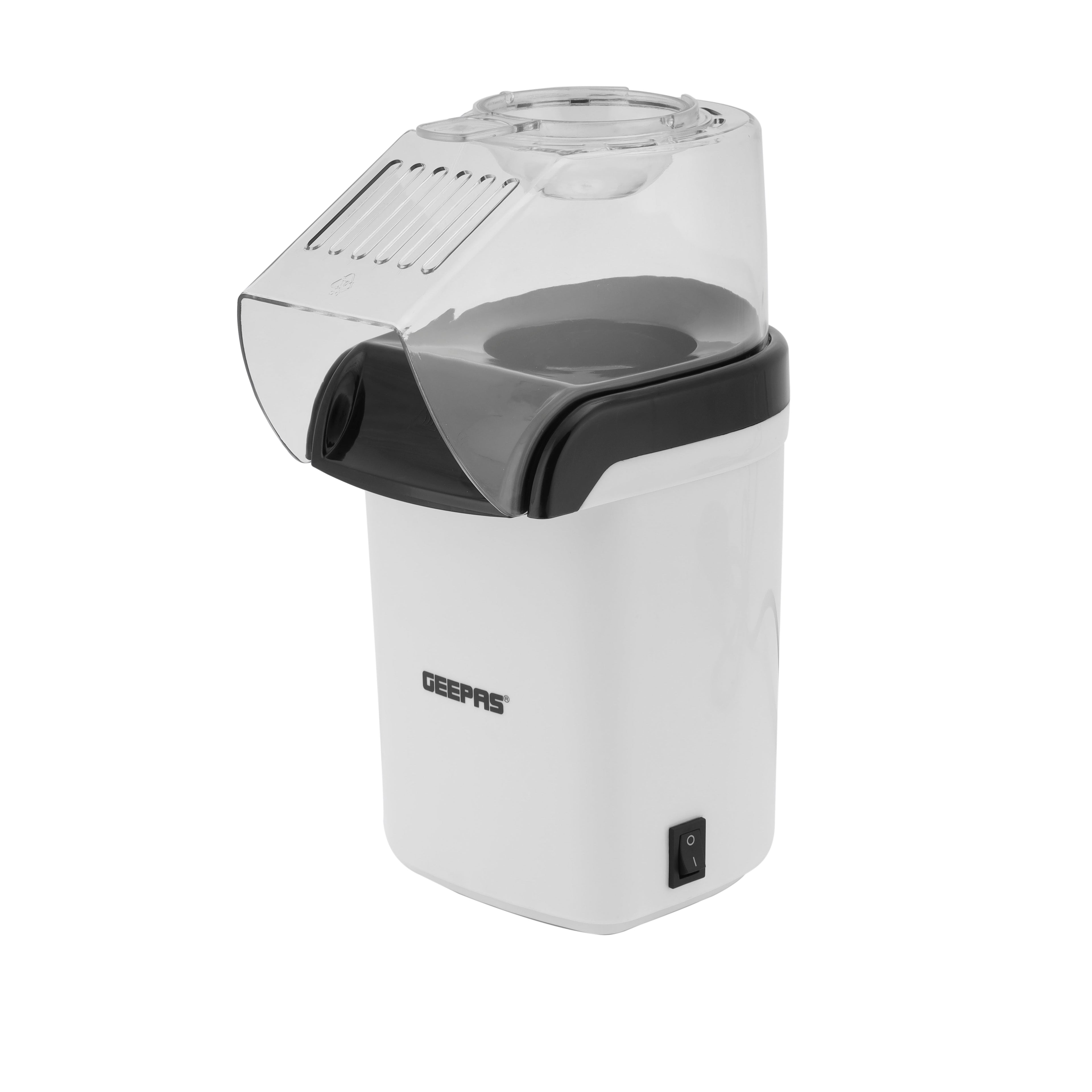 Geepas Popcorn Maker | 1200W Hot Air Popcorn Machine | Large Capacity| Oil-Free Preparation| Easy One-Touch Operation| Compact & Stylish Design