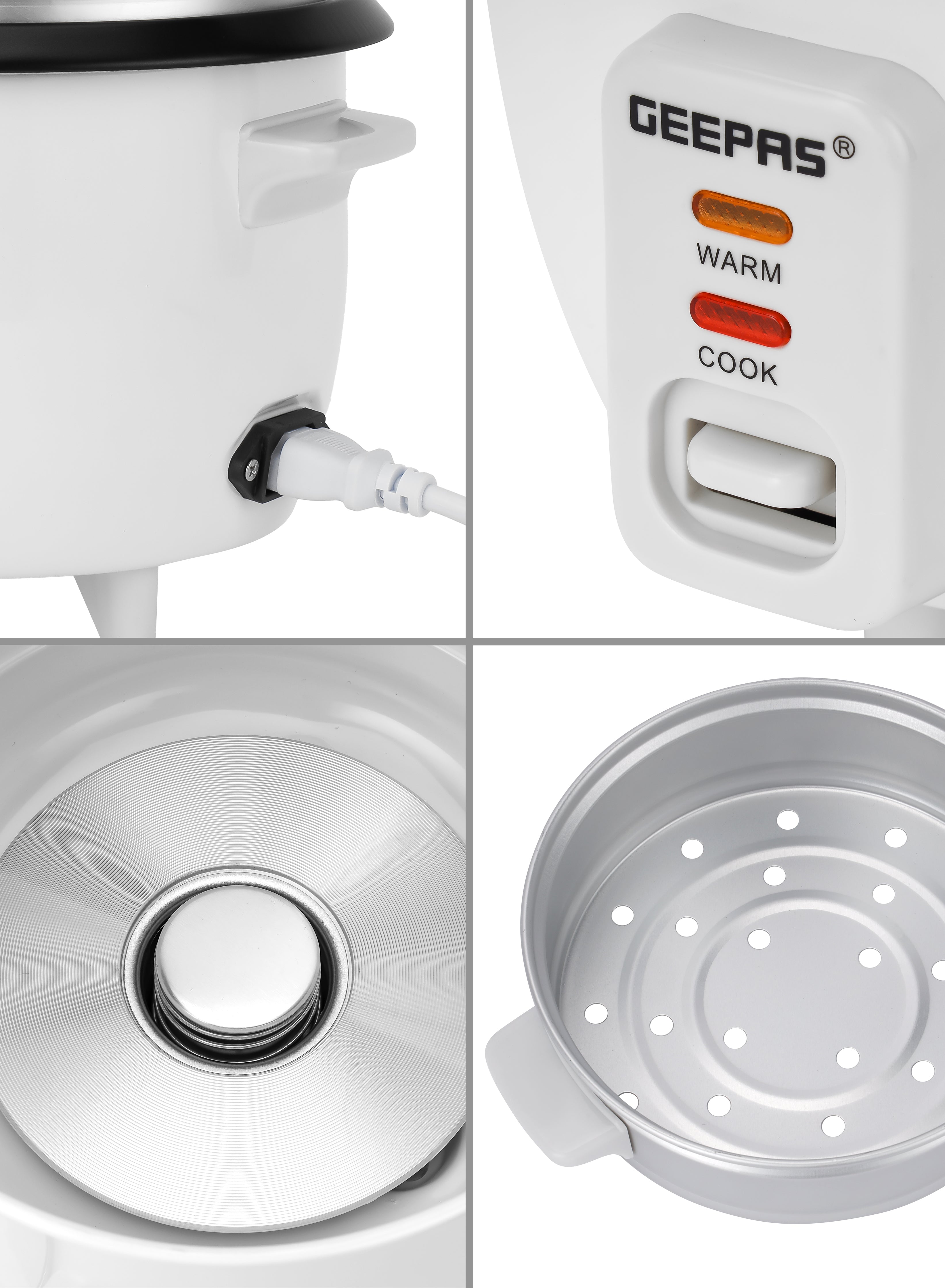 Geepas Multifunction Rice Cooker | 0.6L Compact Capacity
