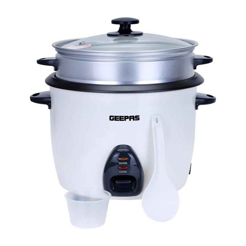 Geepas Automatic Rice Cooker | 2.2L Capacity | 3-in-1 Function â?? Cook, Steam & Keep Warm | Non-Stick Inner Pot, Easy to Clean & Durable Design