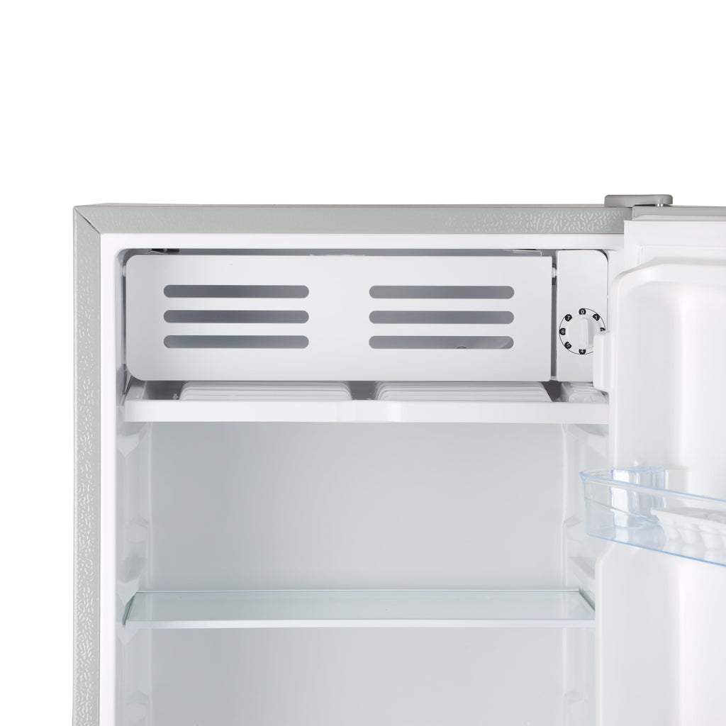 Geepas Single Door Refrigerator - Quick Cooling with Temperature Control/ Tempered Glass Shelves, Transparent Door Basket