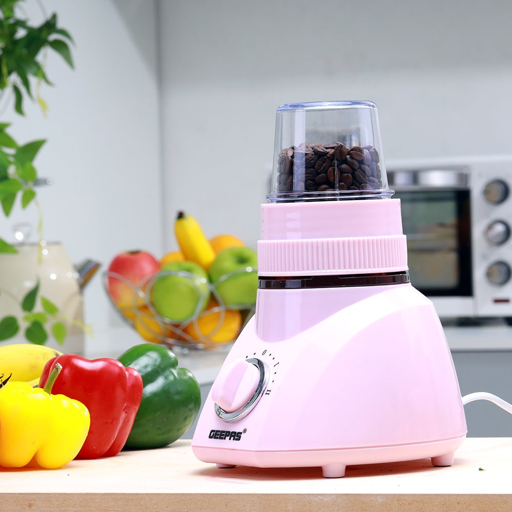 Geepas 3-in-1 Blender, 1.6L Blender Jar Mixer Grinder | 400W Grinder with Dry Mill & Mincer Attachments | 2 Speed with Pulse Function | Wet Jar, Dry Jar and Chutney Jar