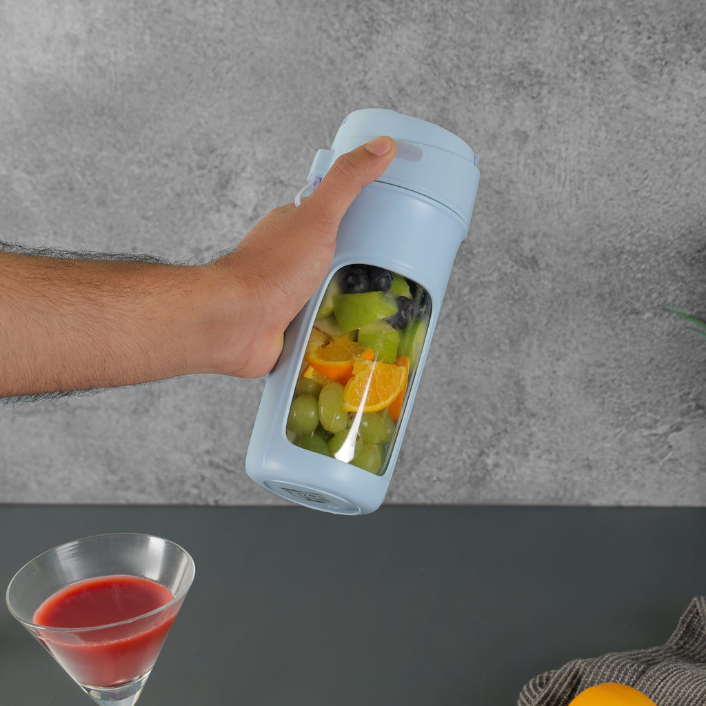 Geepas Rechargeable Portable Blender | 500ml Capacity | 50W | 6 Sharp Stainless Steel Blades | Safety Lock Design | USB Rechargeable Battery