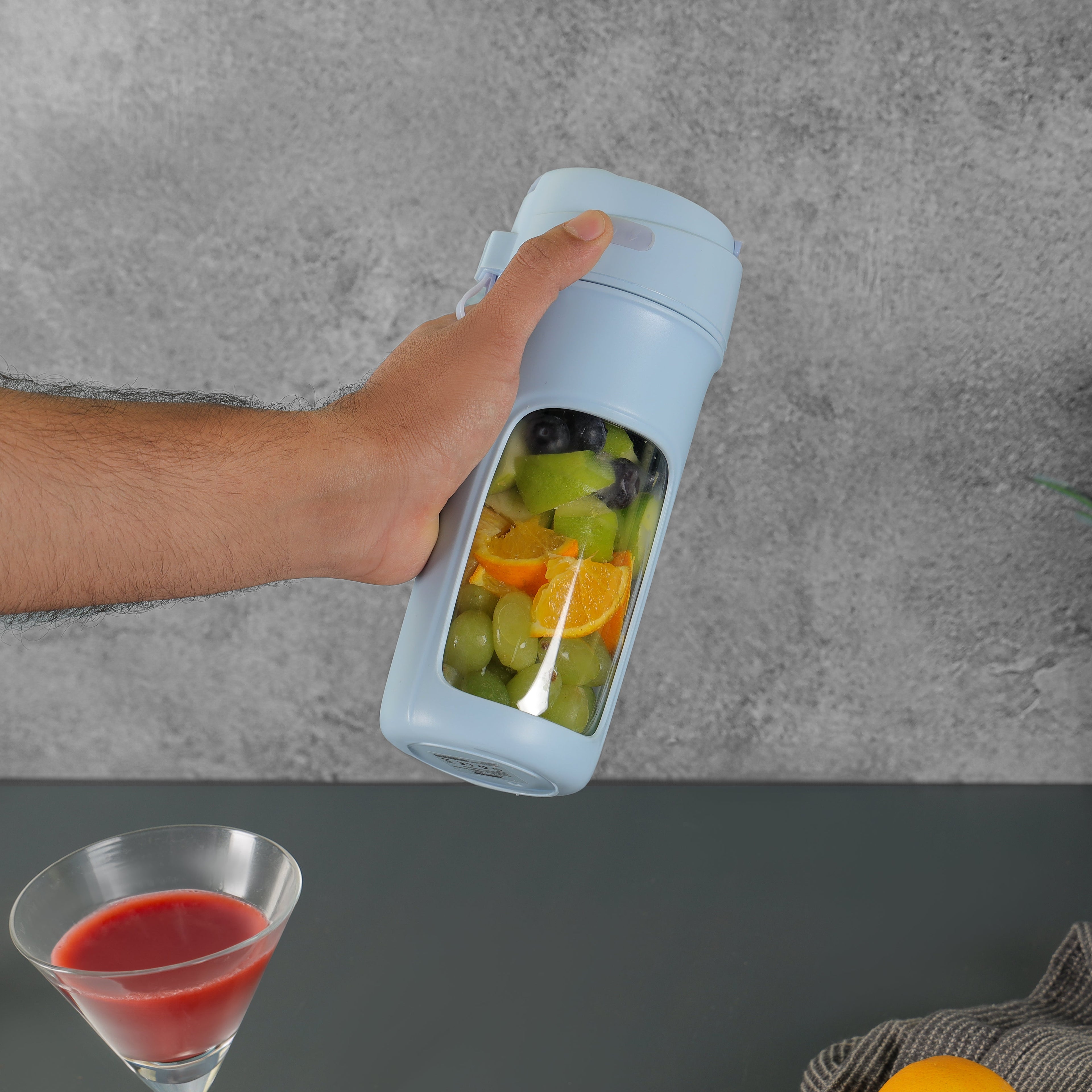 Geepas Rechargeable Portable Blender | 500ml Capacity | 50W | 6 Sharp Stainless Steel Blades | Safety Lock Design | USB Rechargeable Battery
