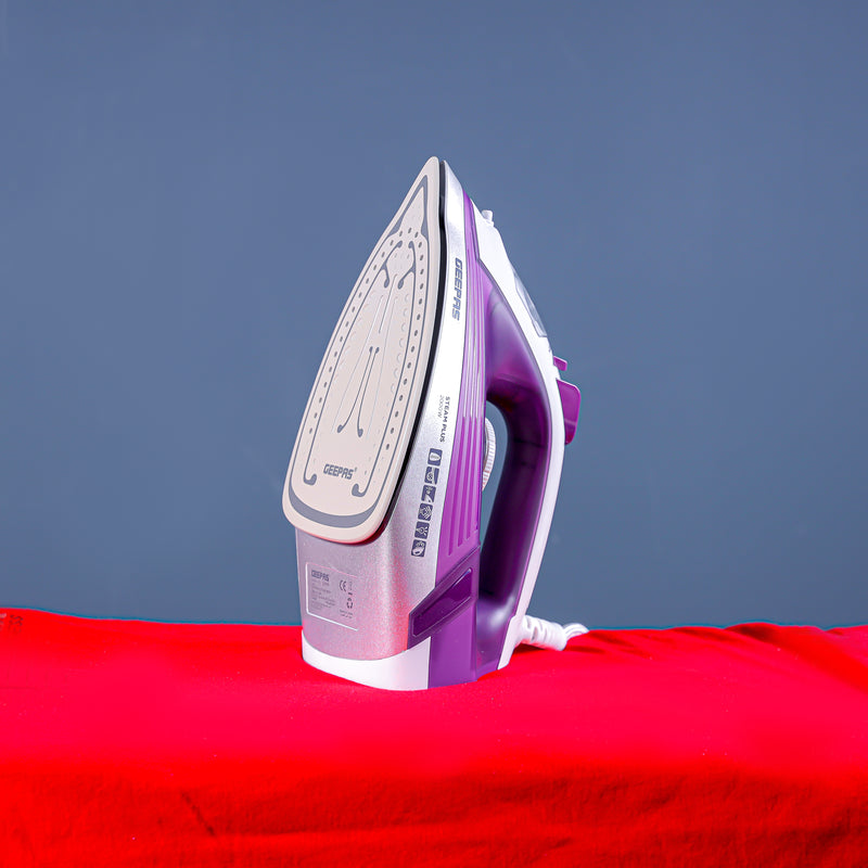 Geepas Ceramic Steam Iron â?? 2000W Power, 220ml Water Tank, Adjustable Steam Control, 360° Swivel Cord, Self-Cleaning & Anti-Drip Function