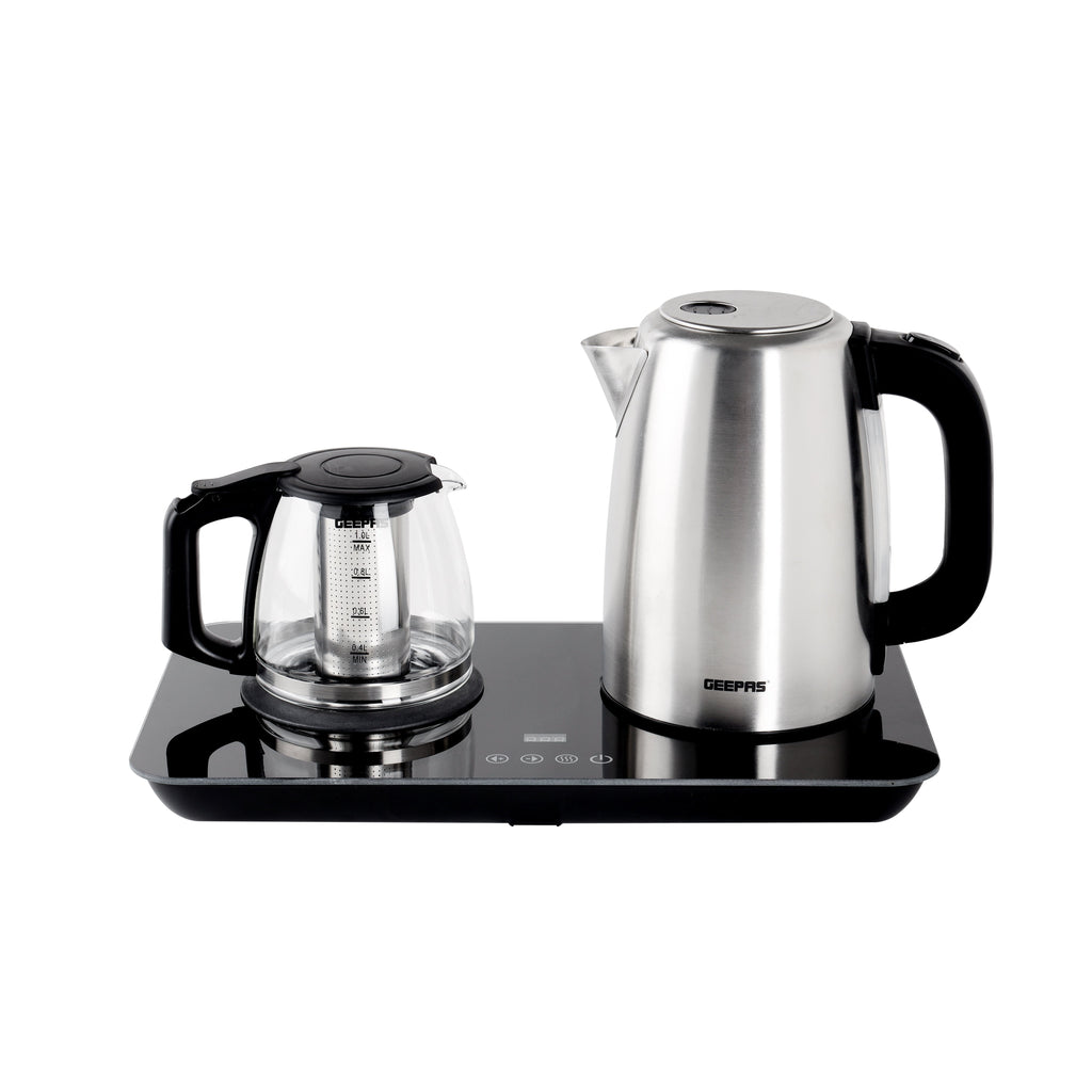 Geepas 2 In 1 Digital Tea Maker - Stainless Steel Filter | Temperature Adjusting, Boil-Dry Protection | 400W & 1800W