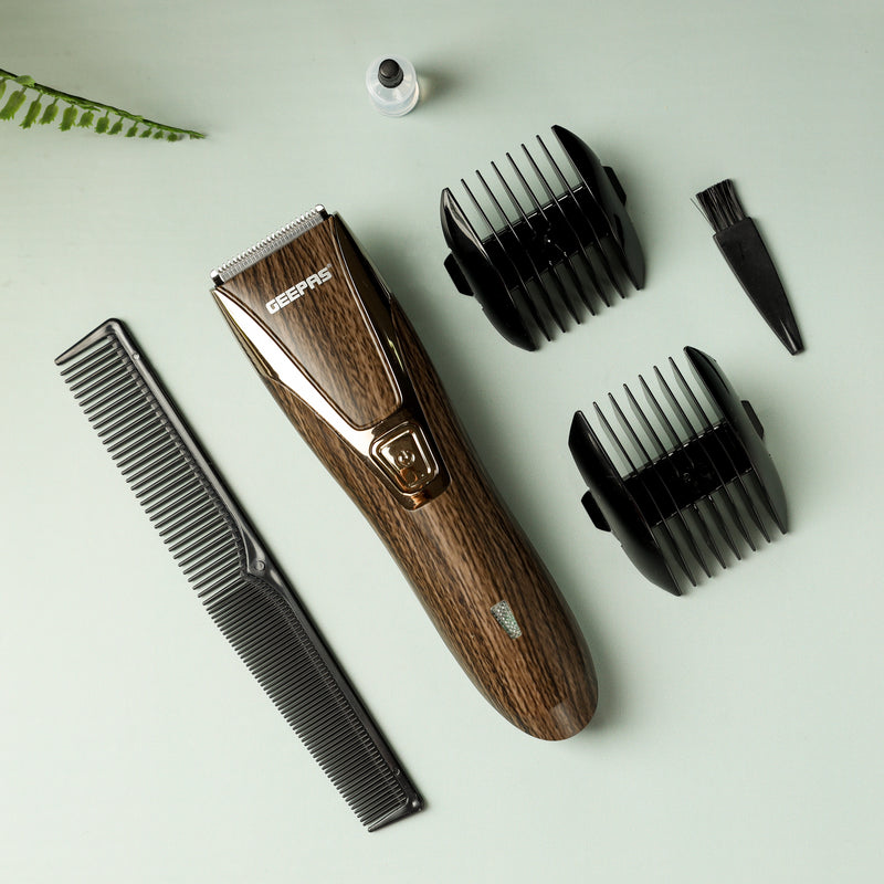 Geepas Rechargeable Hair Clipper â?? Stainless Steel Blade, 600mAh Rechargeable Battery, Cordless Operation, Precision Cutting, Easy Maintenance