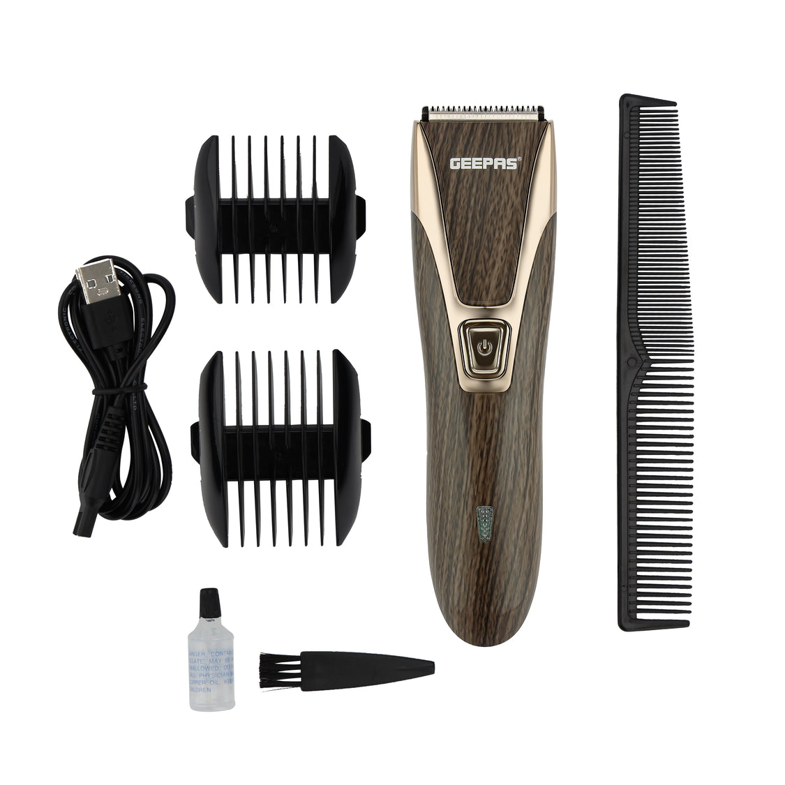 Geepas Rechargeable Hair Clipper – Stainless Steel Blade, 600mAh Rechargeable Battery, Cordless Operation, Precision Cutting, Easy Maintenance