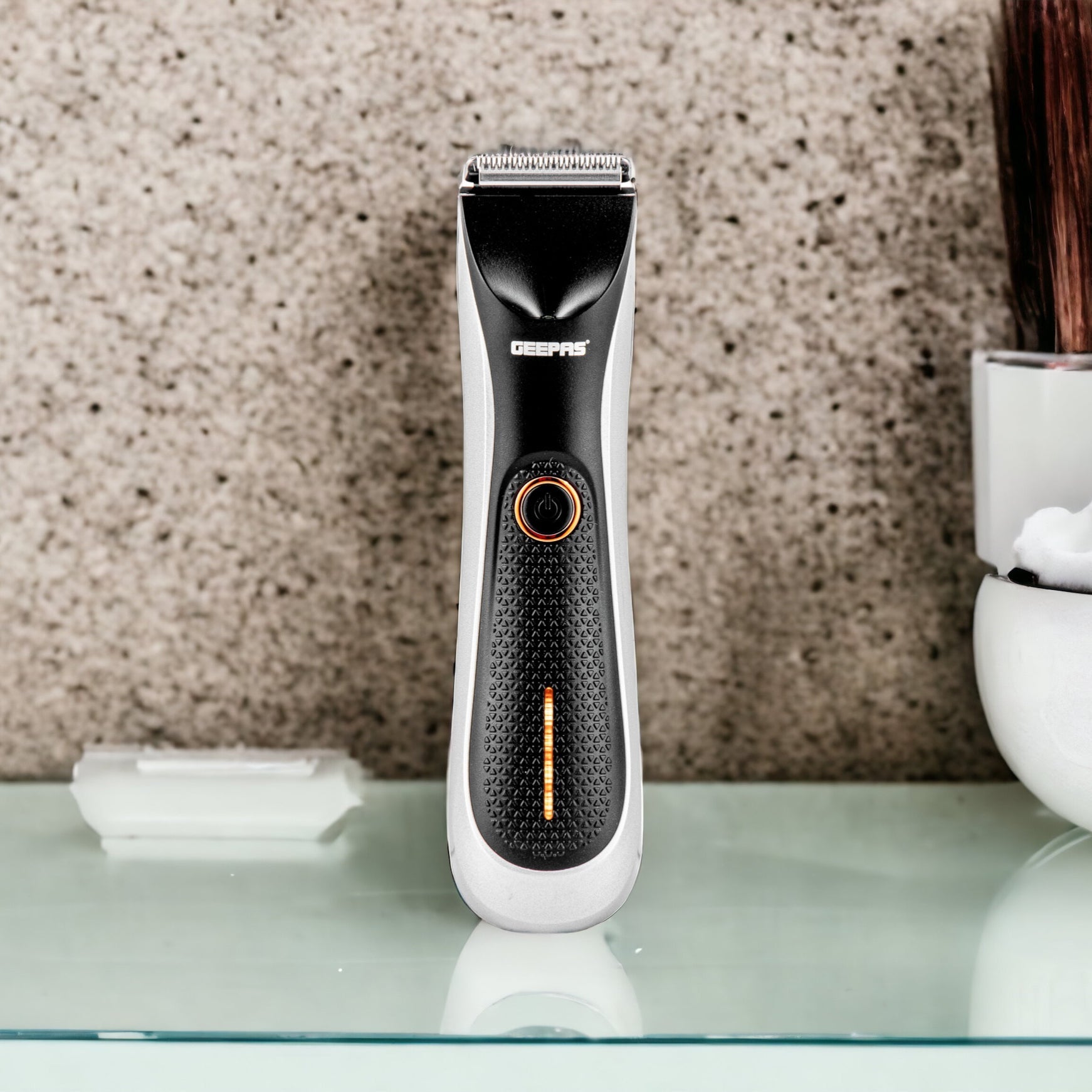 Geepas ProShield 1.0 â?? Waterproof Cordless Hair & Beard Trimmer, Dual Turbo, LED, USB, Stainless Steel Blades