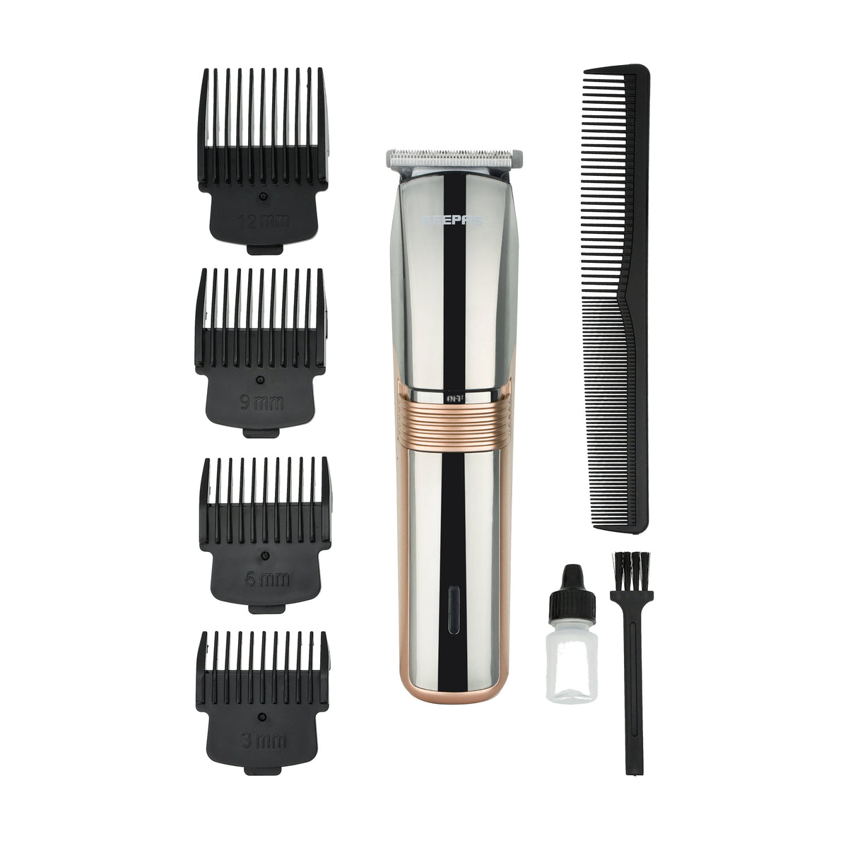 Geepas Rechargeable Hair & Beard Trimmer , Steel Blade