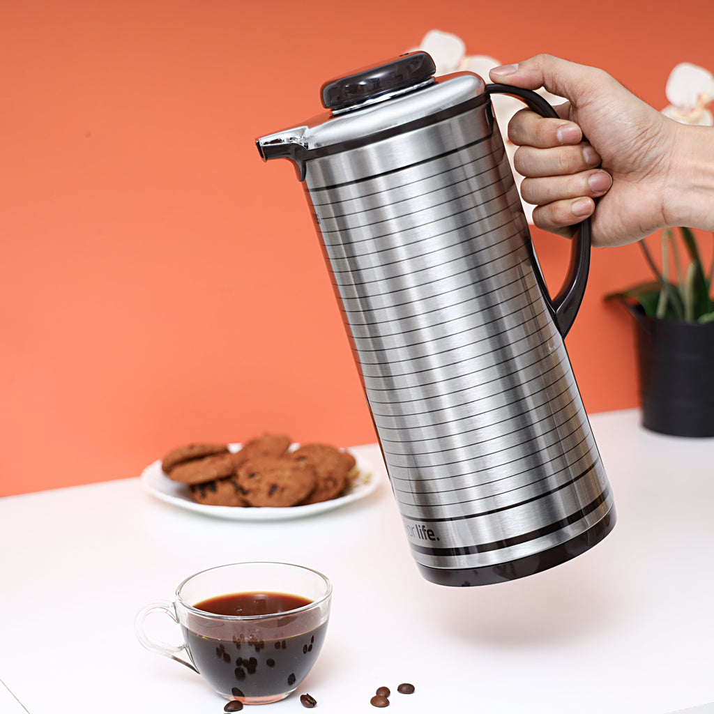Geepas Vacuum Flask | 1.9L Capacity | Hot & Cold Insulation | Durable Plastic, Iron, Glass, Silica Gel Material | Keeps Drinks Fresh