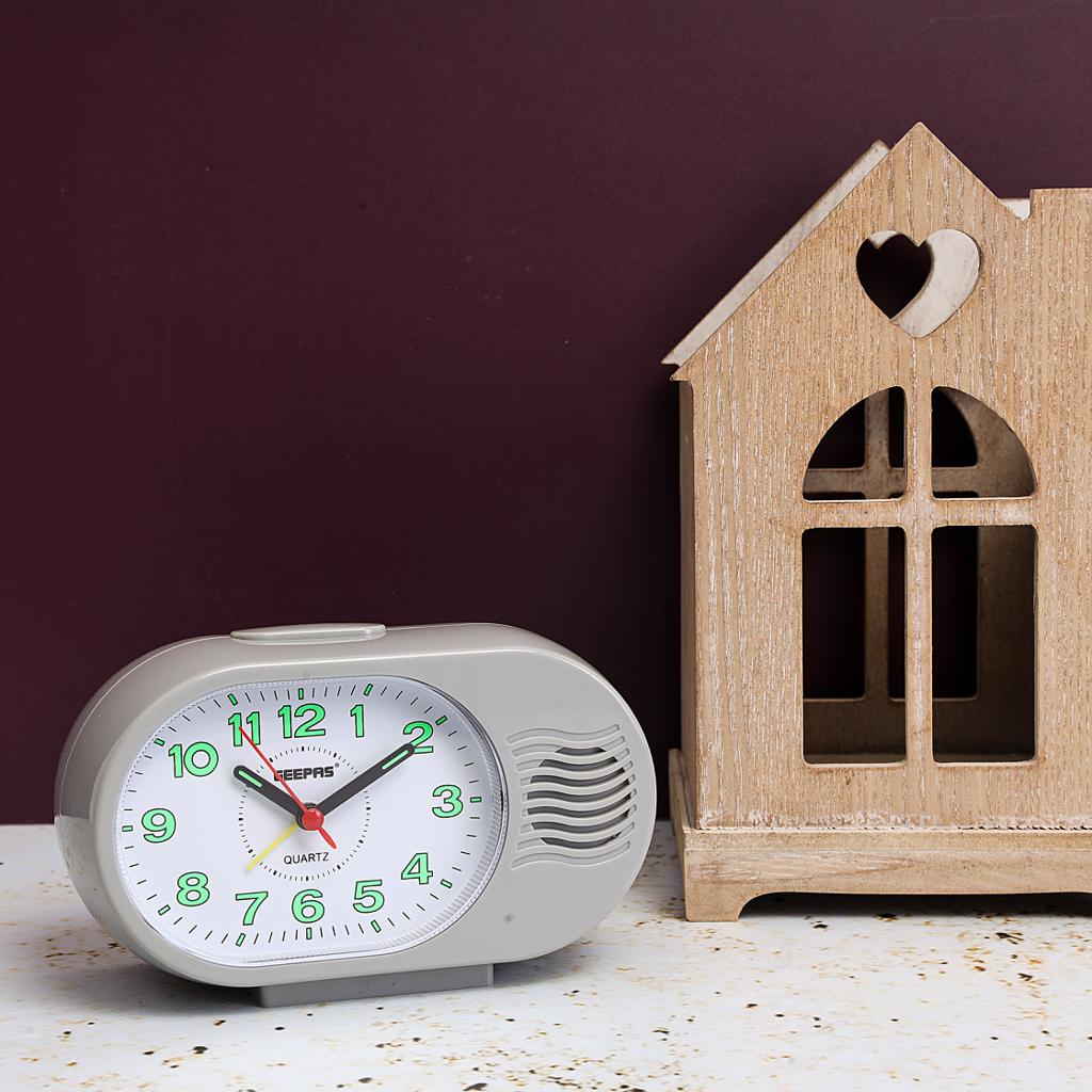 Geepas  Bell Alarm Clock | Analog Alarm Clock, Silent Non-Ticking, Ascending Beep Sounds, Snooze, Light Functions | Perfect for Students