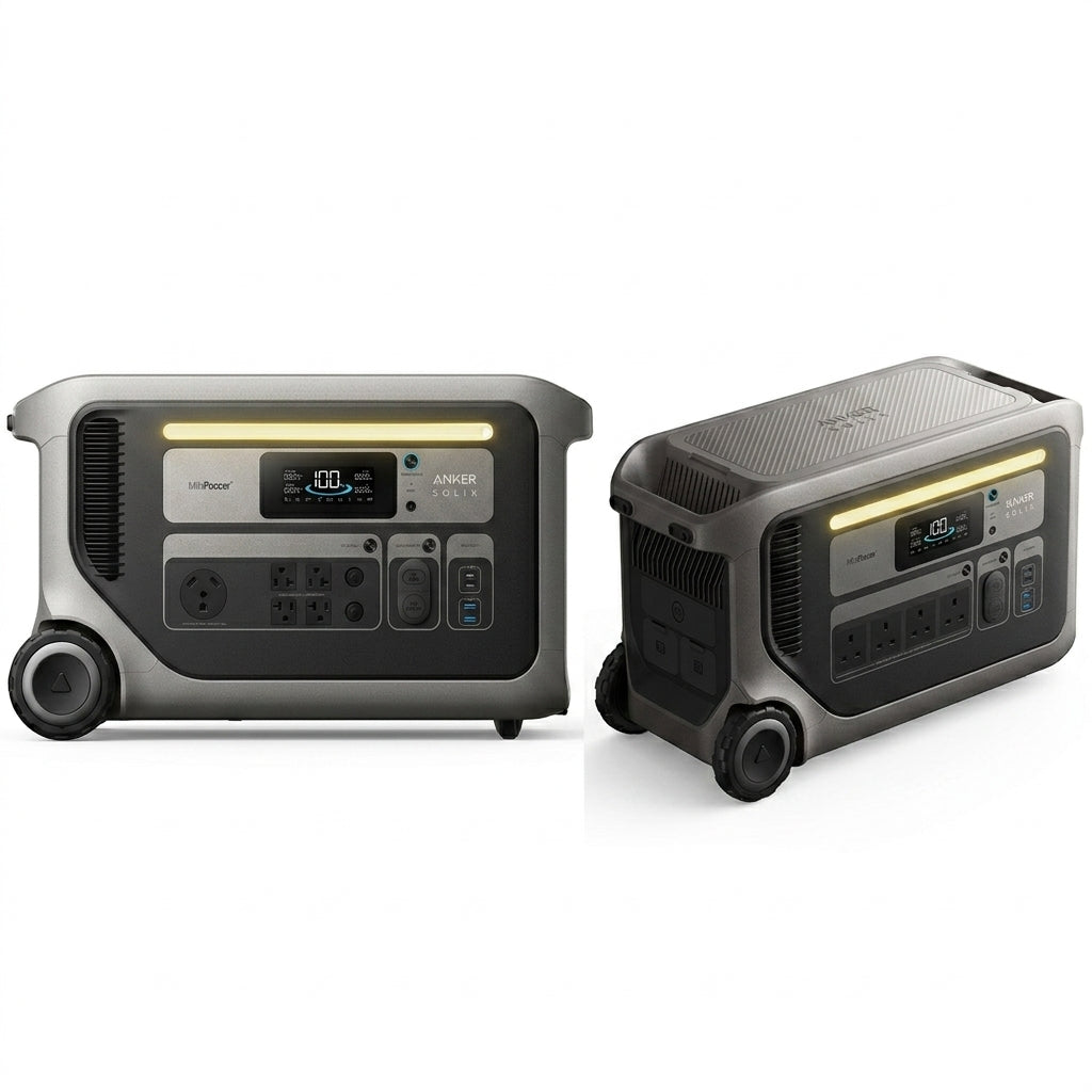 Anker SOLIX F3000 Portable Power Station Bundle – 2 Units, 3072Wh Each, 3600W |