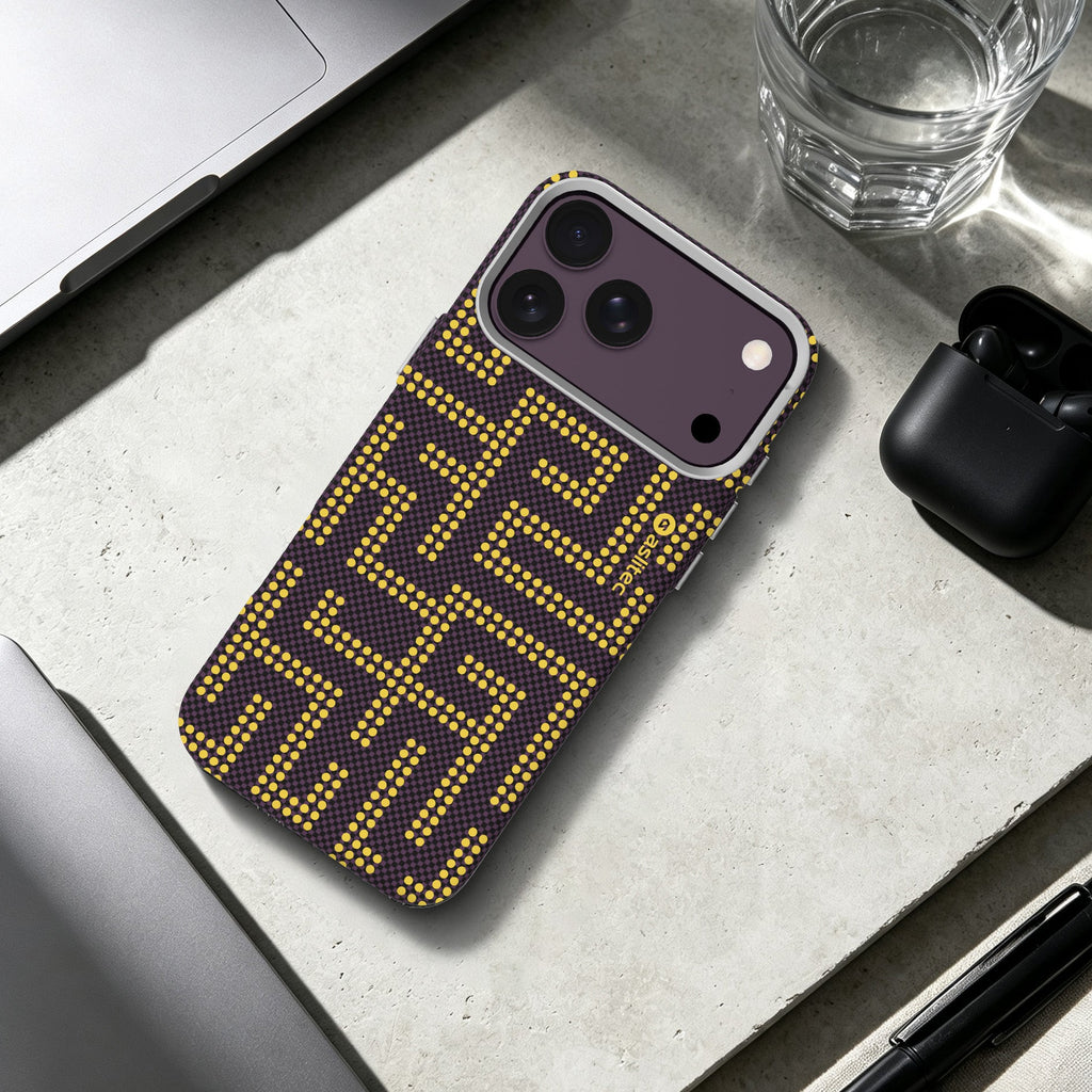 aslitec MAZEMAG MagSafe Case with Maze Pattern & Metal Accents for iPhone 18 Pro & 18 Pro Max