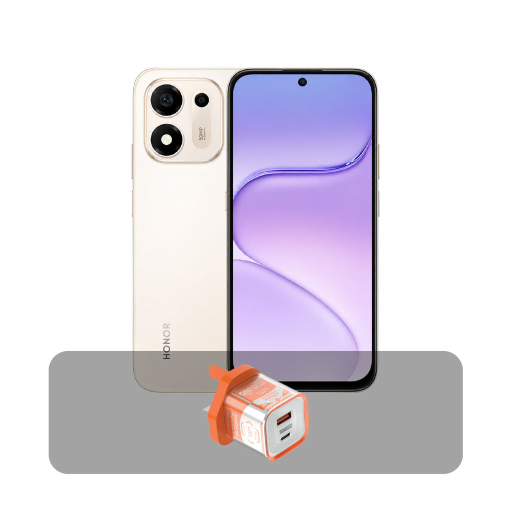 HONOR X7e Plus 5G Dual SIM Smartphone, 128GB, 6GB RAM + Bundle Offer | Desert Gold