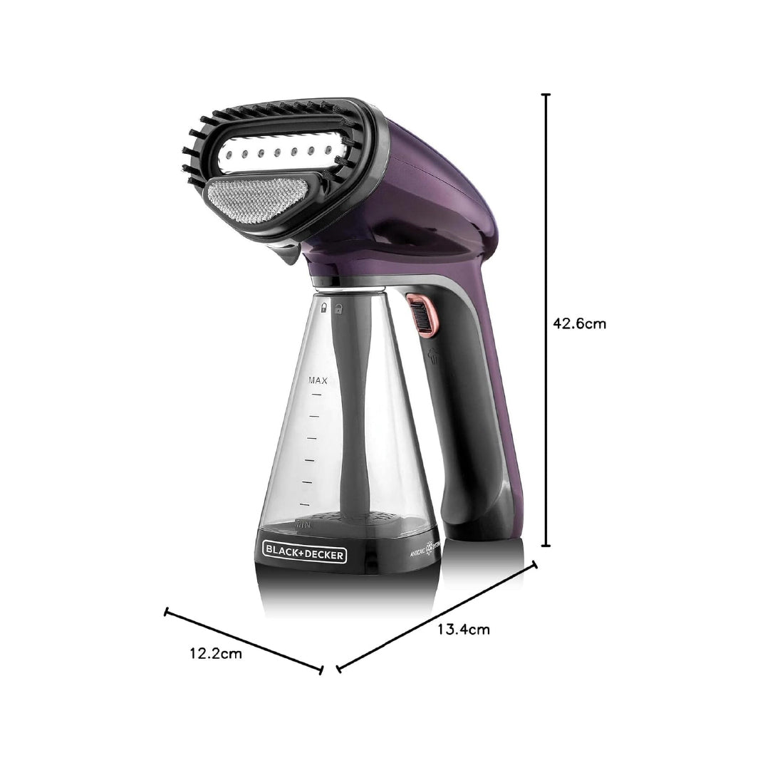 Black & Decker 1500W Handheld Handy Garment Steamer | Purple