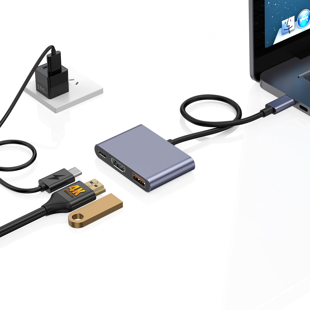LZEL Hubtrio Nexus 3 In 1 USB-C Hub 100w 4k 10Gbps | Black