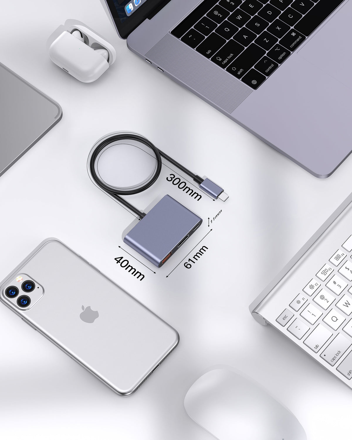 LZEL Hubtrio Nexus 3 In 1 USB-C Hub 100w 4k 10Gbps | Black
